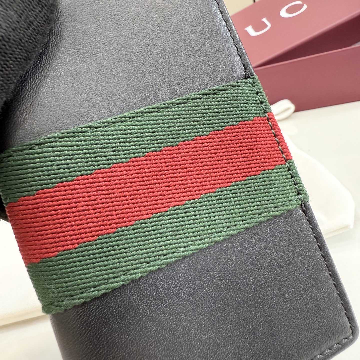 Gucci Web Trademark Card Case - DesignerGu