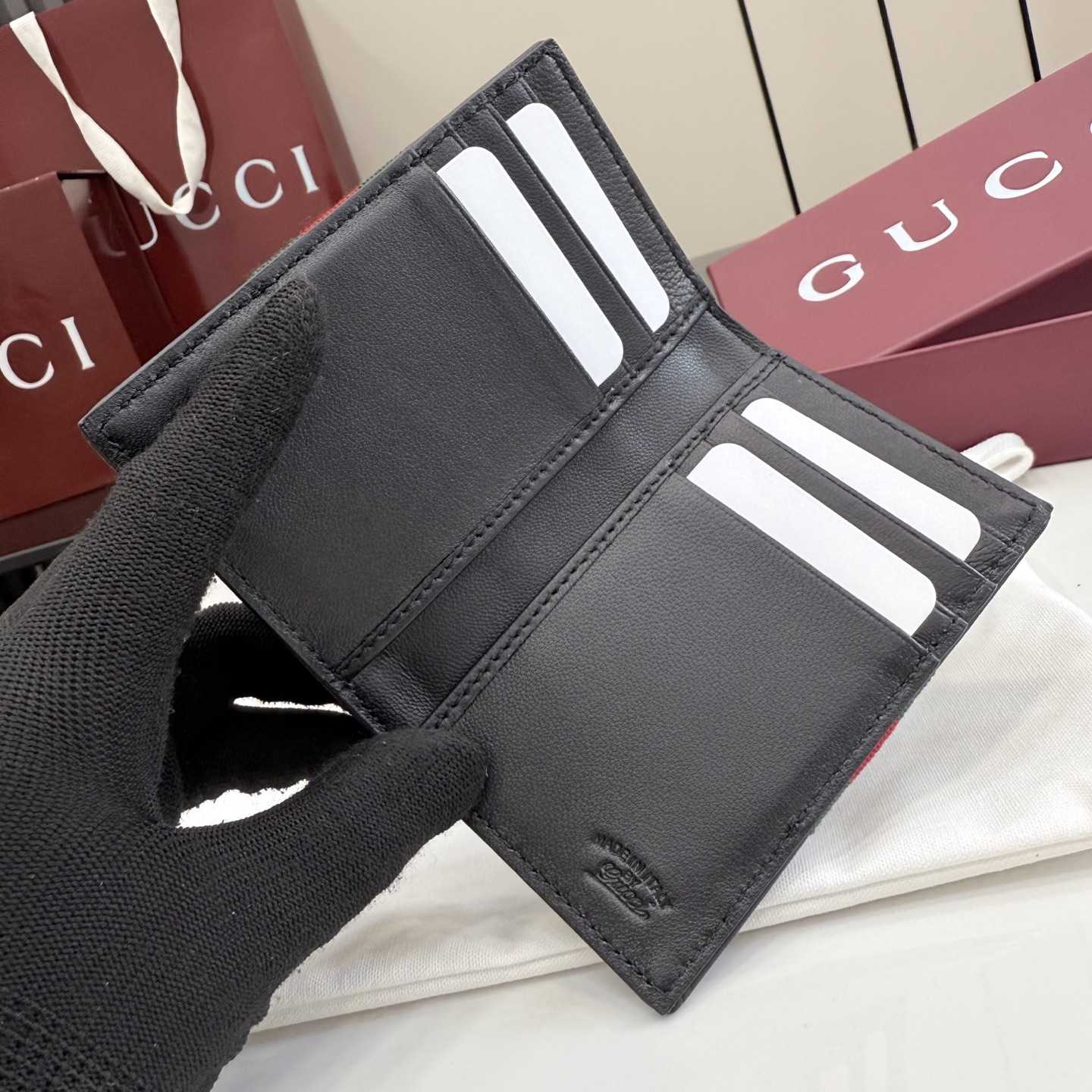 Gucci Web Trademark Card Case - DesignerGu
