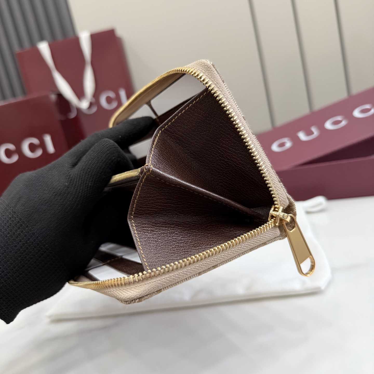 Gucci Horsebit Web Zip Around Wallet - DesignerGu