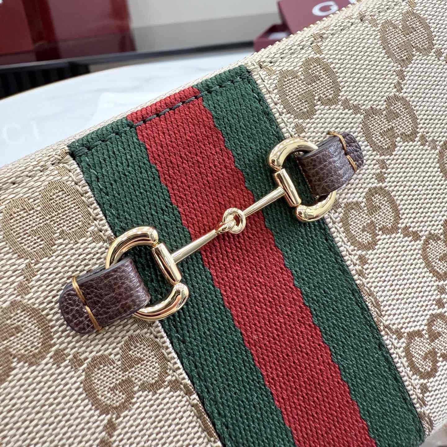 Gucci Horsebit Web Zip Around Wallet - DesignerGu