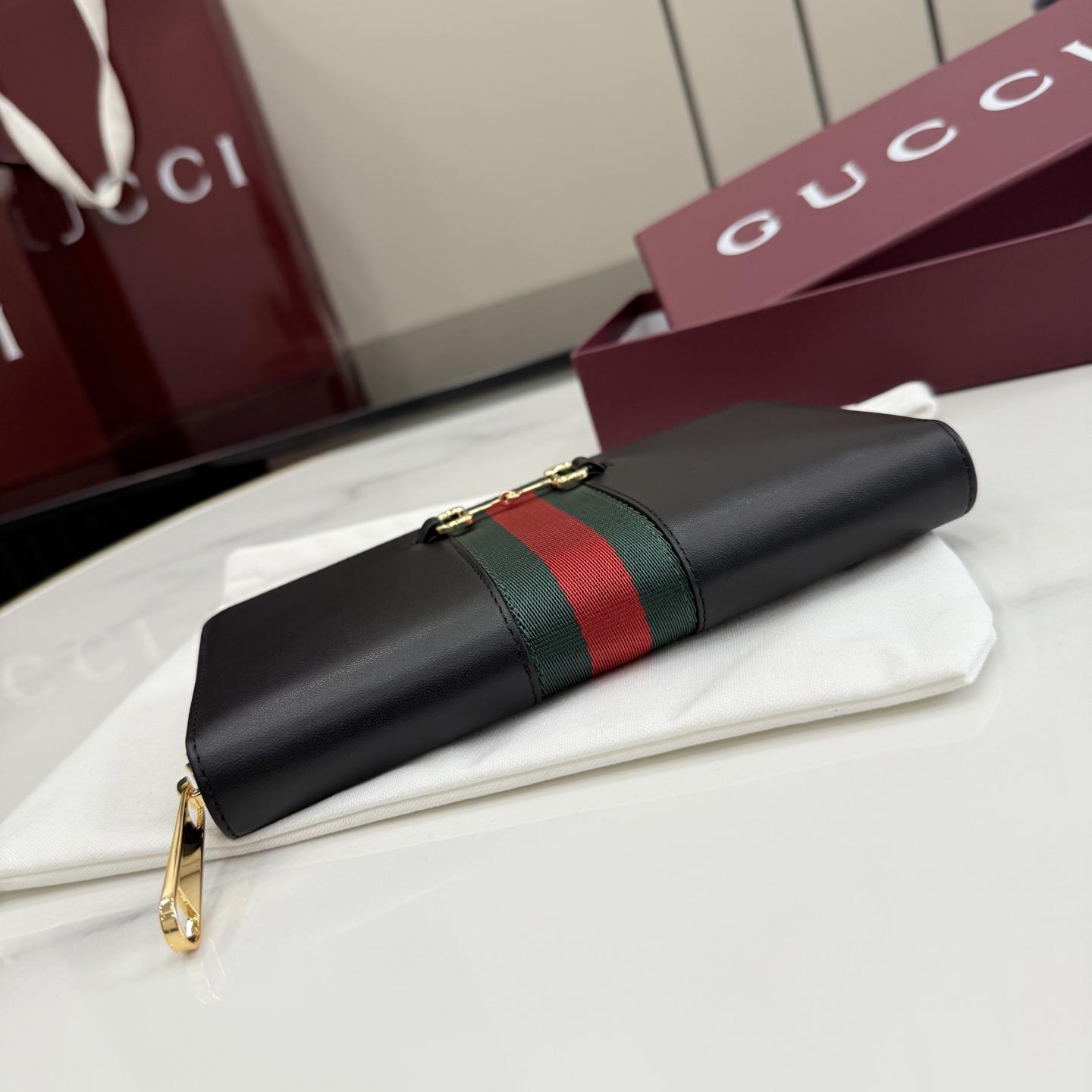 Gucci Horsebit Web Zip Around Wallet - DesignerGu