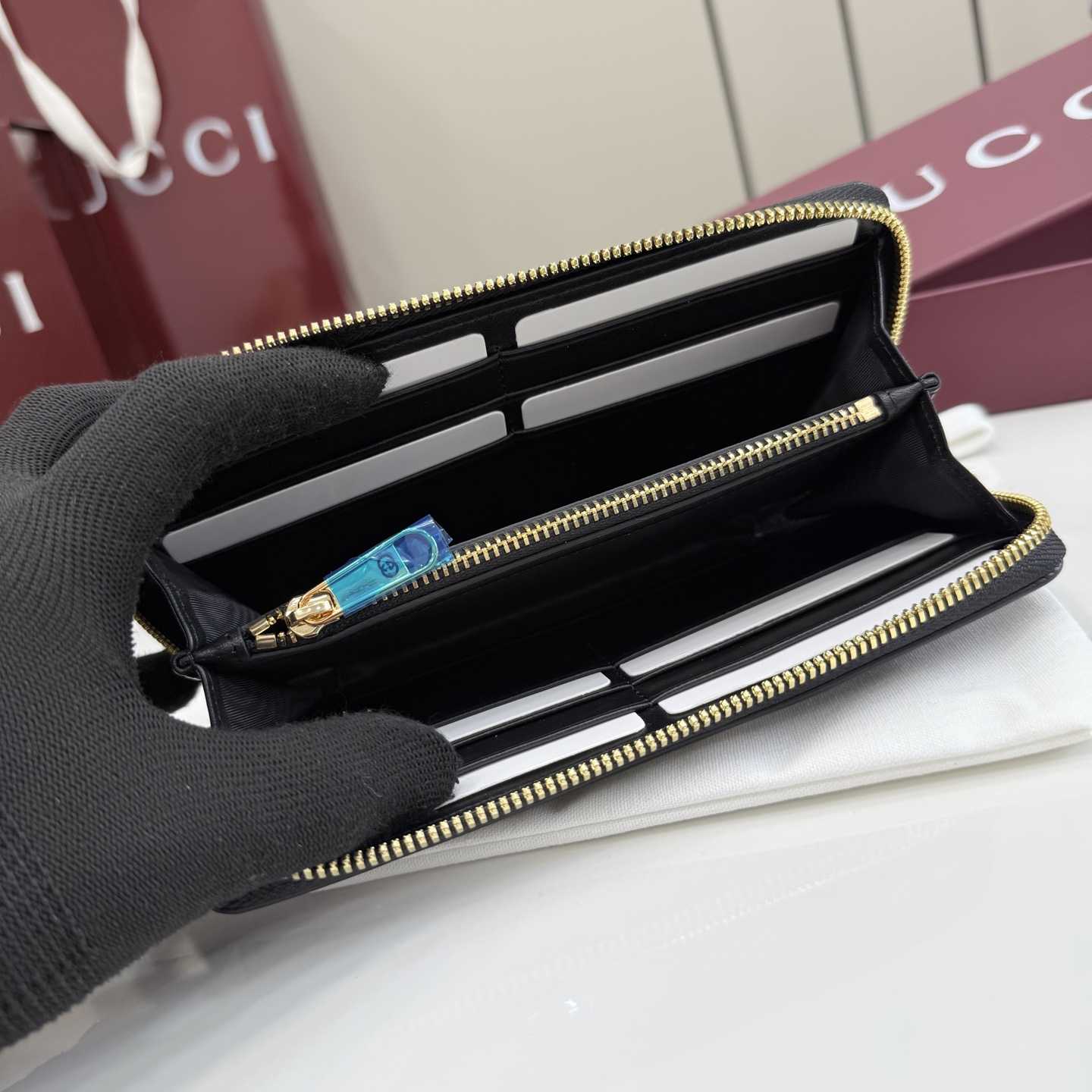 Gucci Horsebit Web Zip Around Wallet - DesignerGu