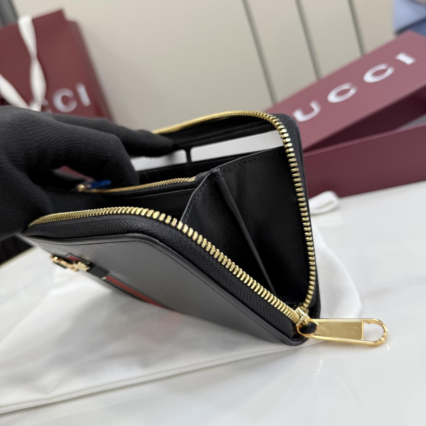 Gucci Horsebit Web Zip Around Wallet - DesignerGu