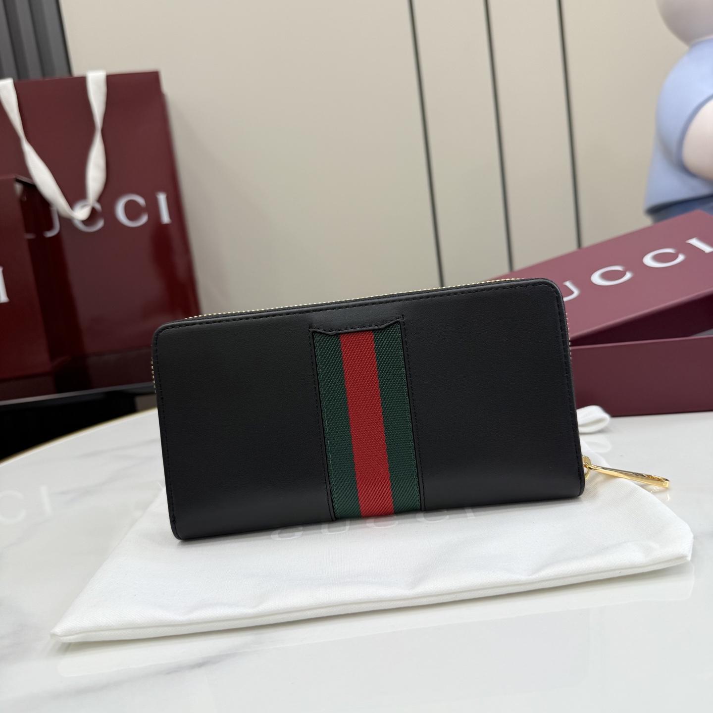 Gucci Horsebit Web Zip Around Wallet - DesignerGu