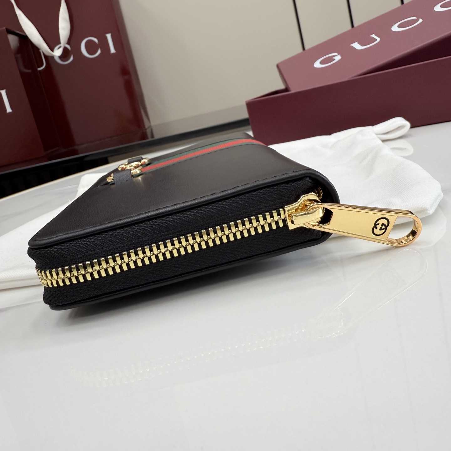 Gucci Horsebit Web Zip Around Wallet - DesignerGu
