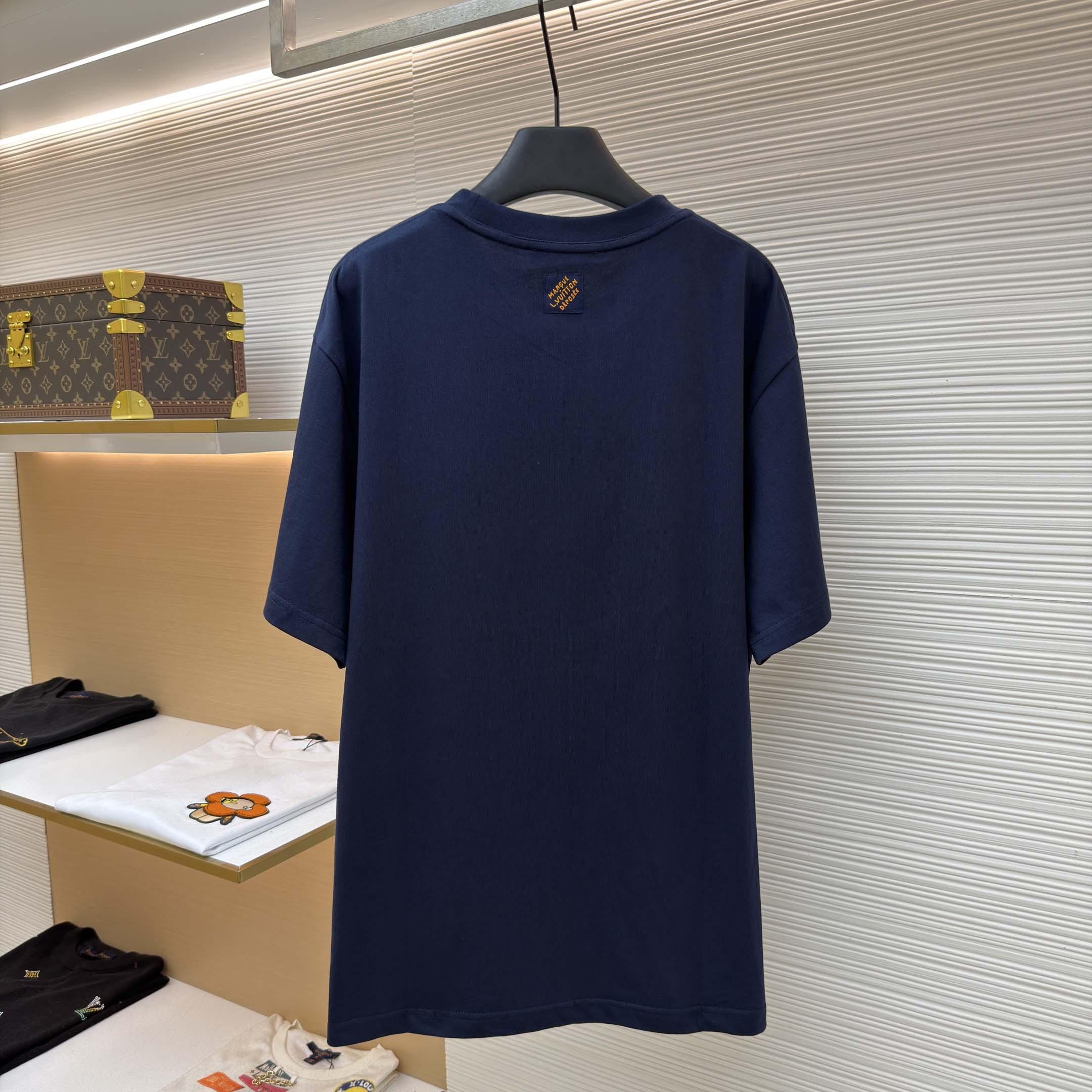 Louis Vuitton Denim Signature T-Shirt   1AK7HB - DesignerGu