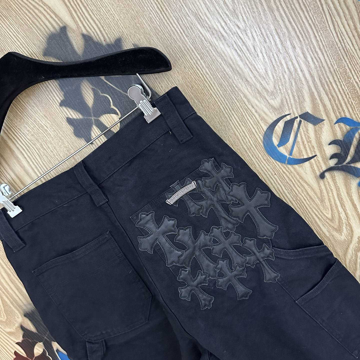 Chrome Hearts Double Knee Cross Patch Shorts - DesignerGu
