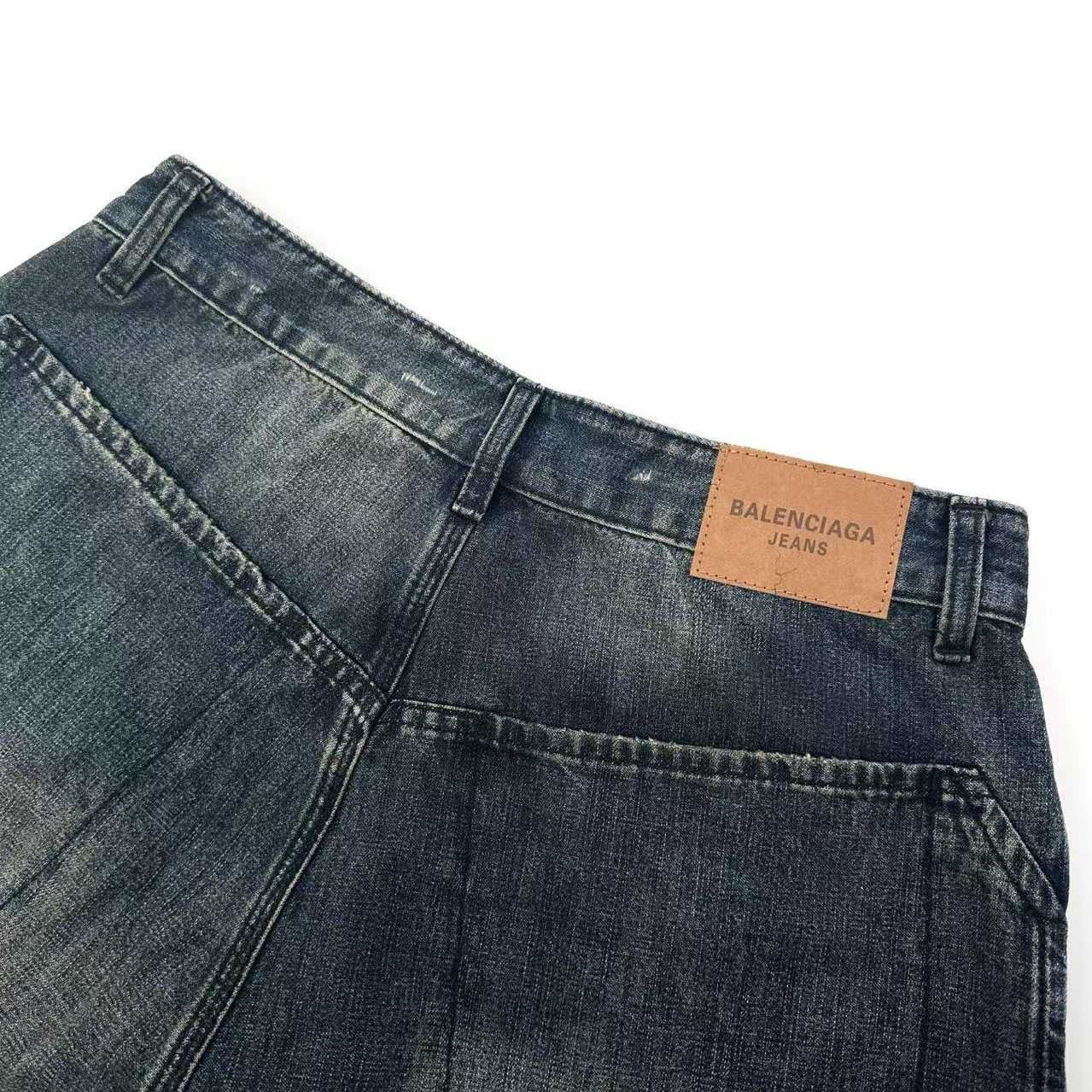 Balenciaga Minimal Baggy Pants In Dirty Grey/Light Blue - DesignerGu