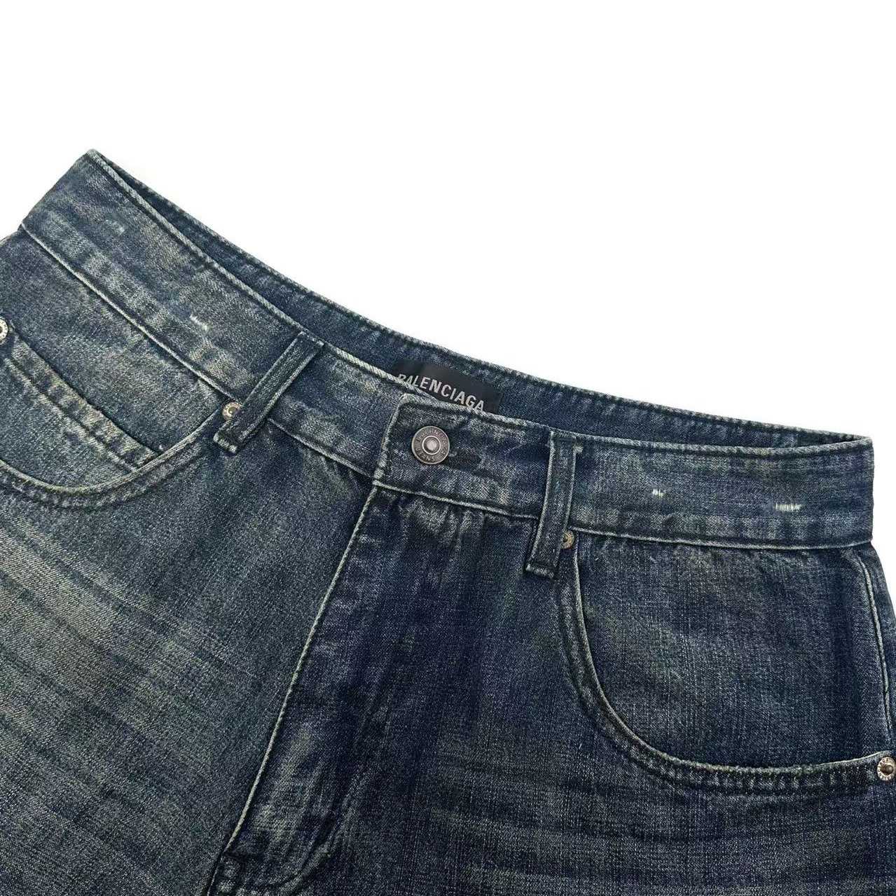 Balenciaga Minimal Baggy Pants In Dirty Grey/Light Blue - DesignerGu