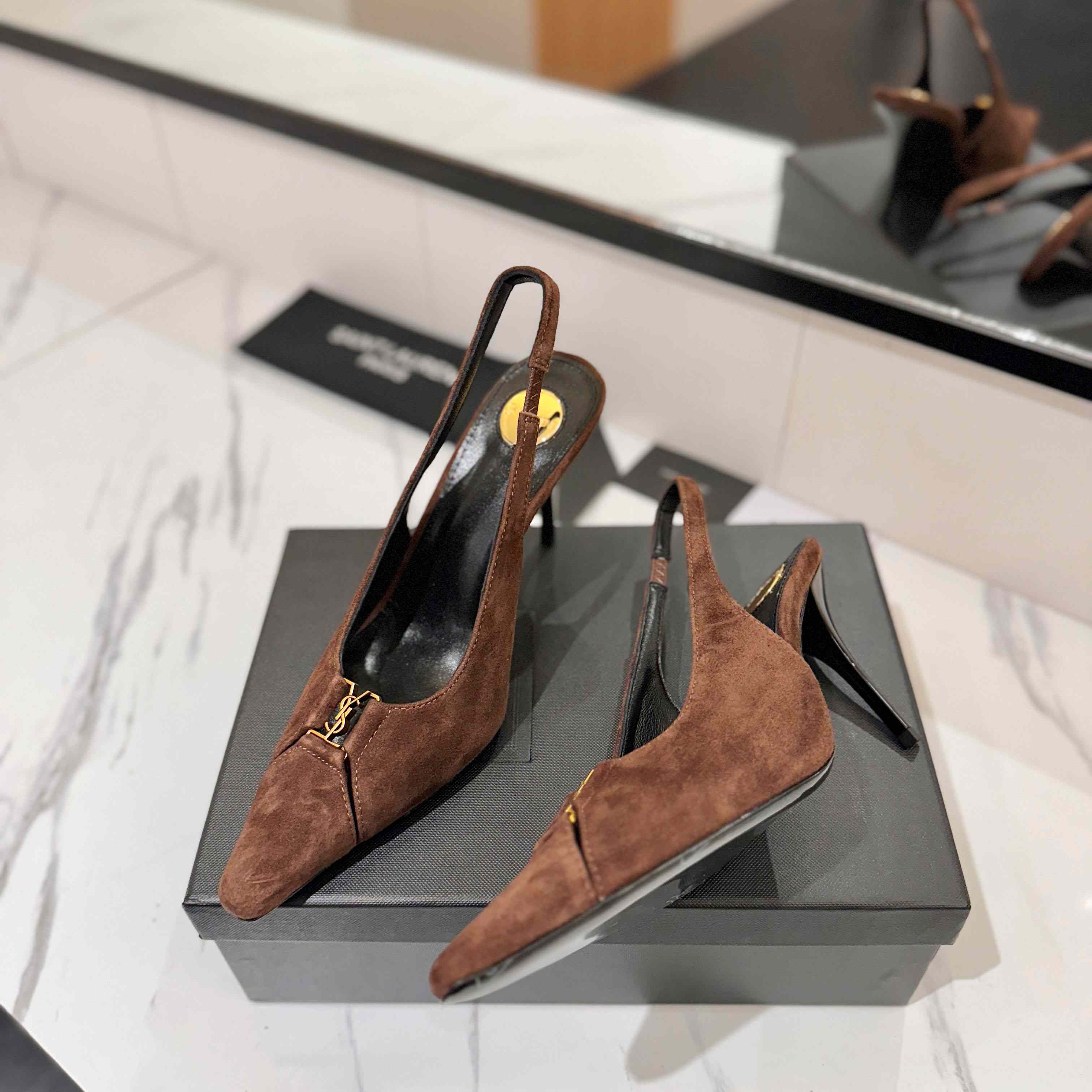 Saint Laurent Babylone Breteuil Slingback Pumps - DesignerGu