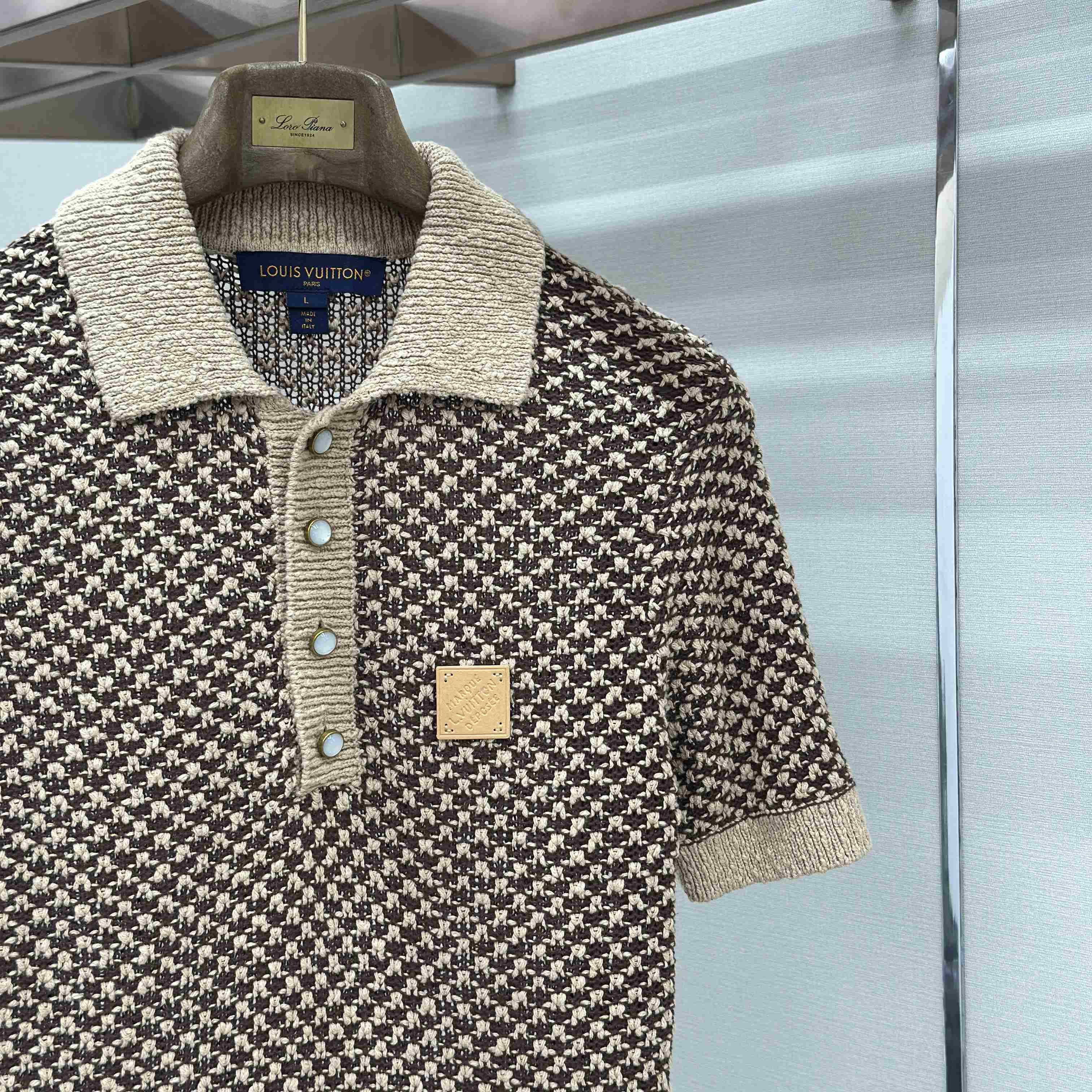 Louis Vuitton Short-Sleeved Knitted Mesh Polo 1AJUUD - DesignerGu