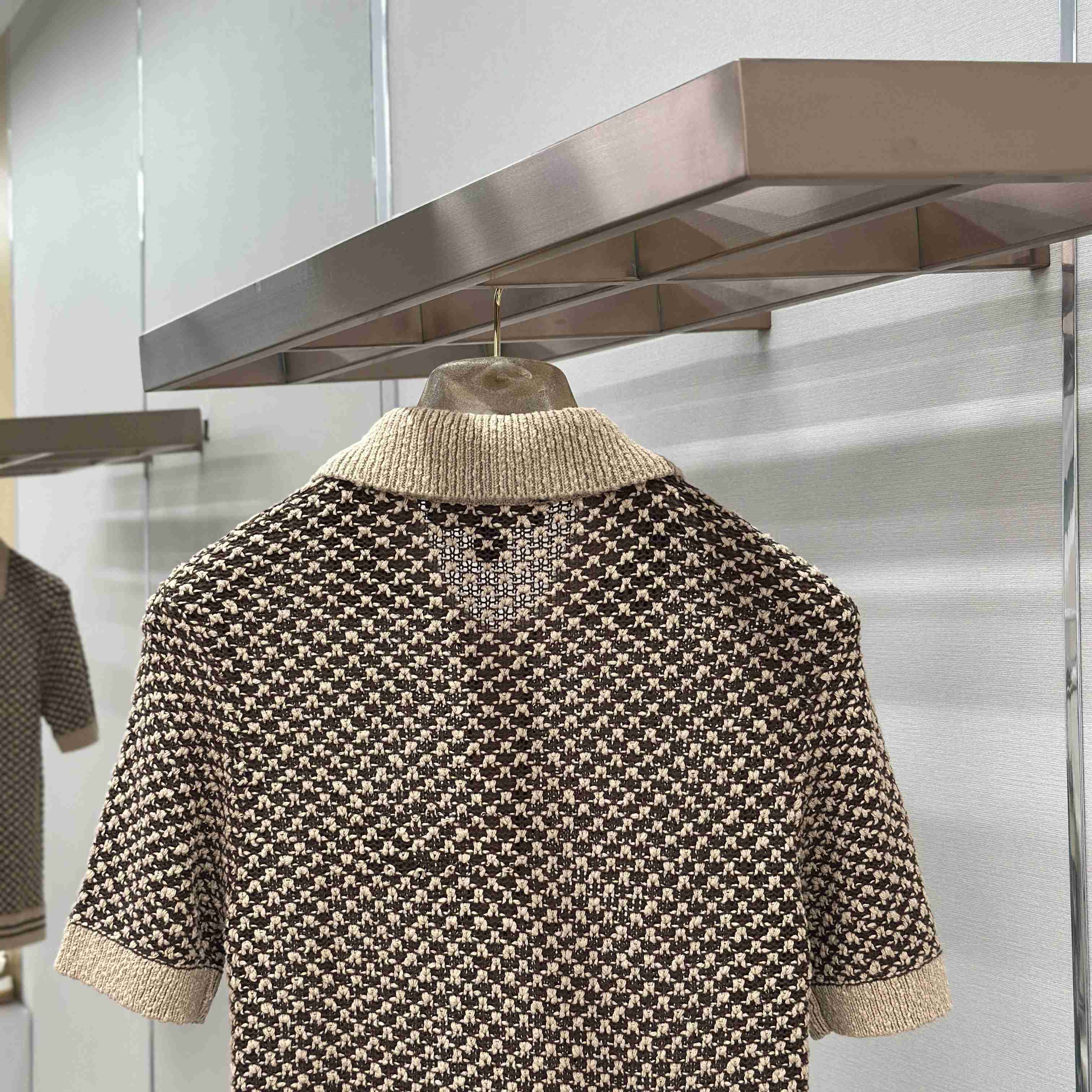 Louis Vuitton Short-Sleeved Knitted Mesh Polo 1AJUUD - DesignerGu