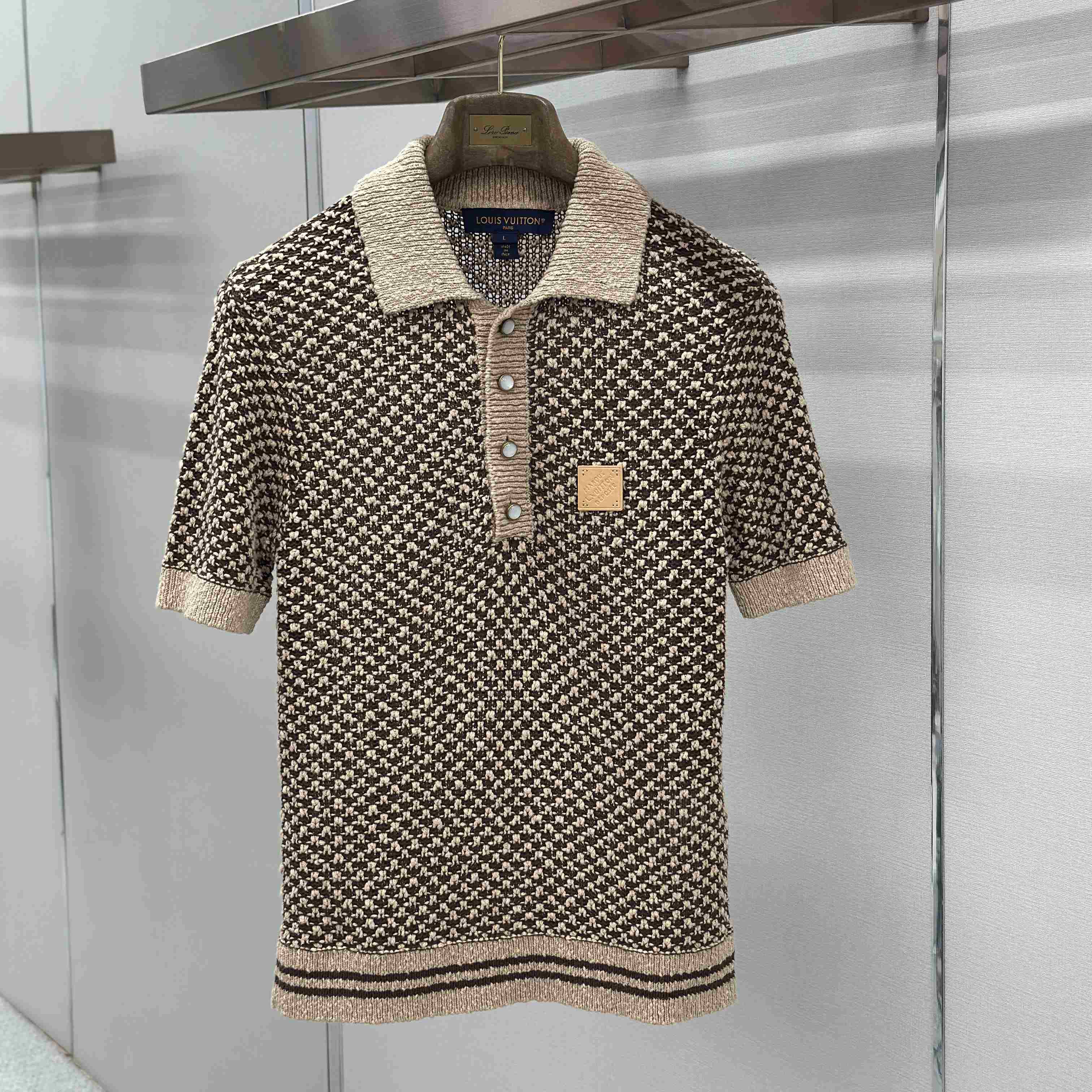 Louis Vuitton Short-Sleeved Knitted Mesh Polo 1AJUUD - DesignerGu