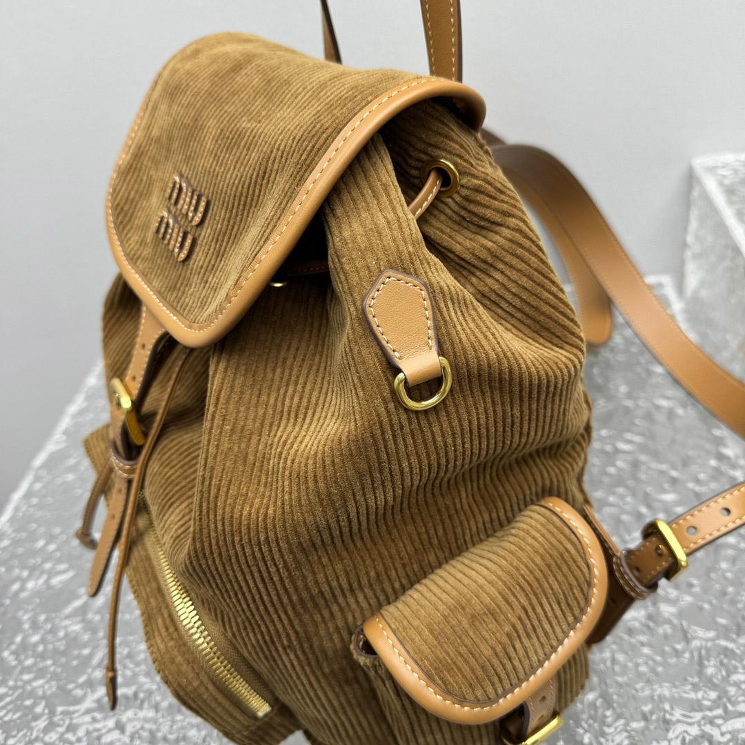 Miu Miu  Large Corduroy Backpack - DesignerGu