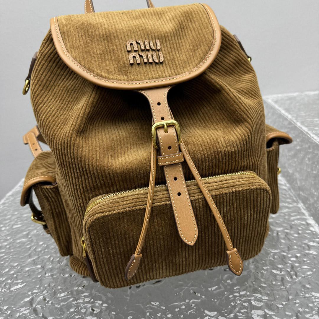 Miu Miu  Large Corduroy Backpack - DesignerGu
