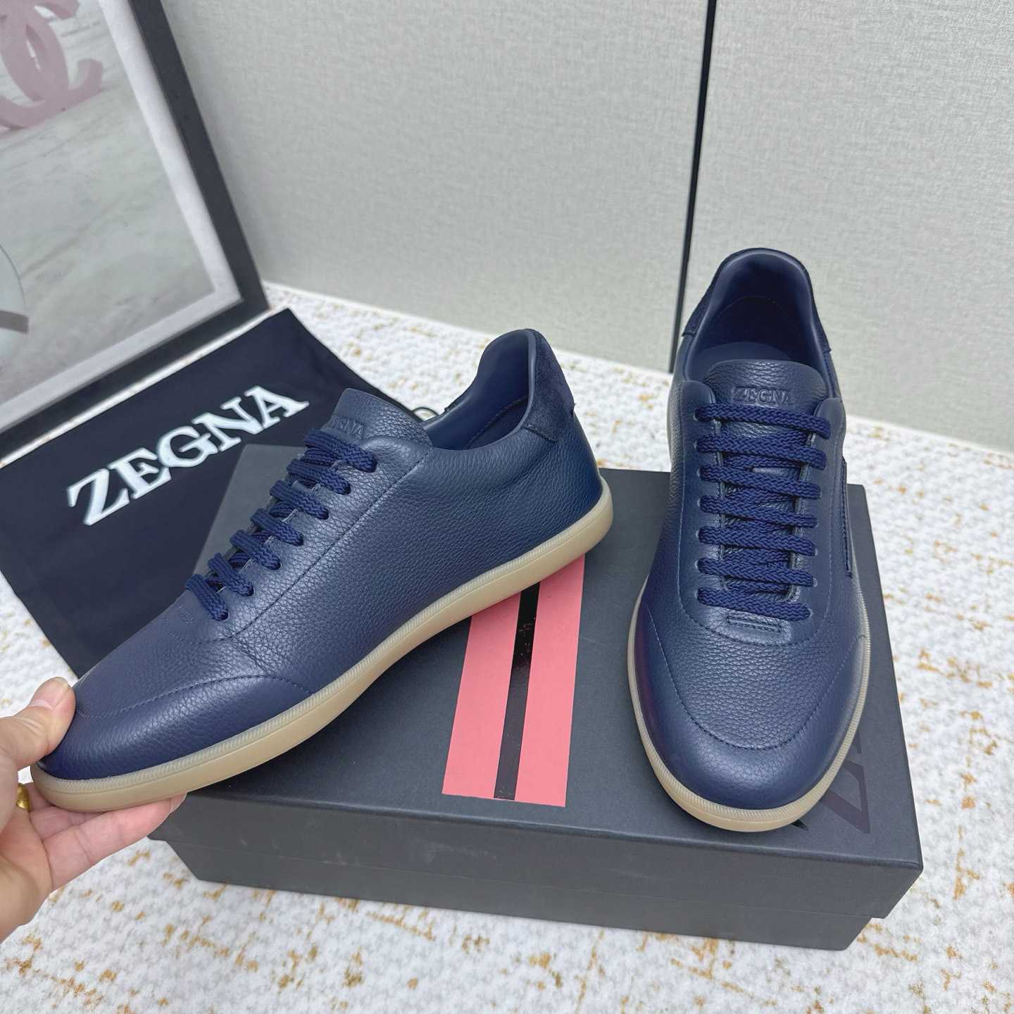Zegna Grained Leather 232 Sneakers - DesignerGu