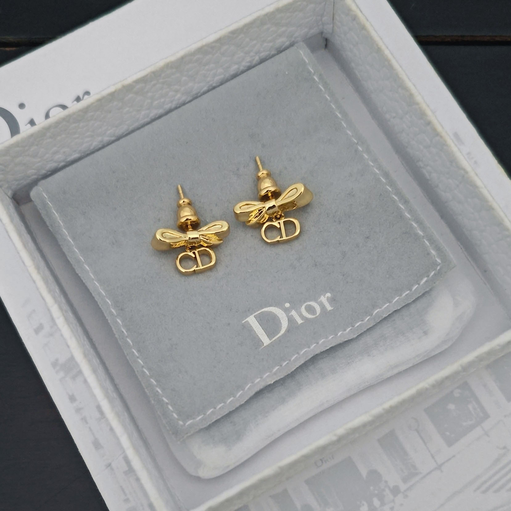 Dior CD Bow Earrings - DesignerGu