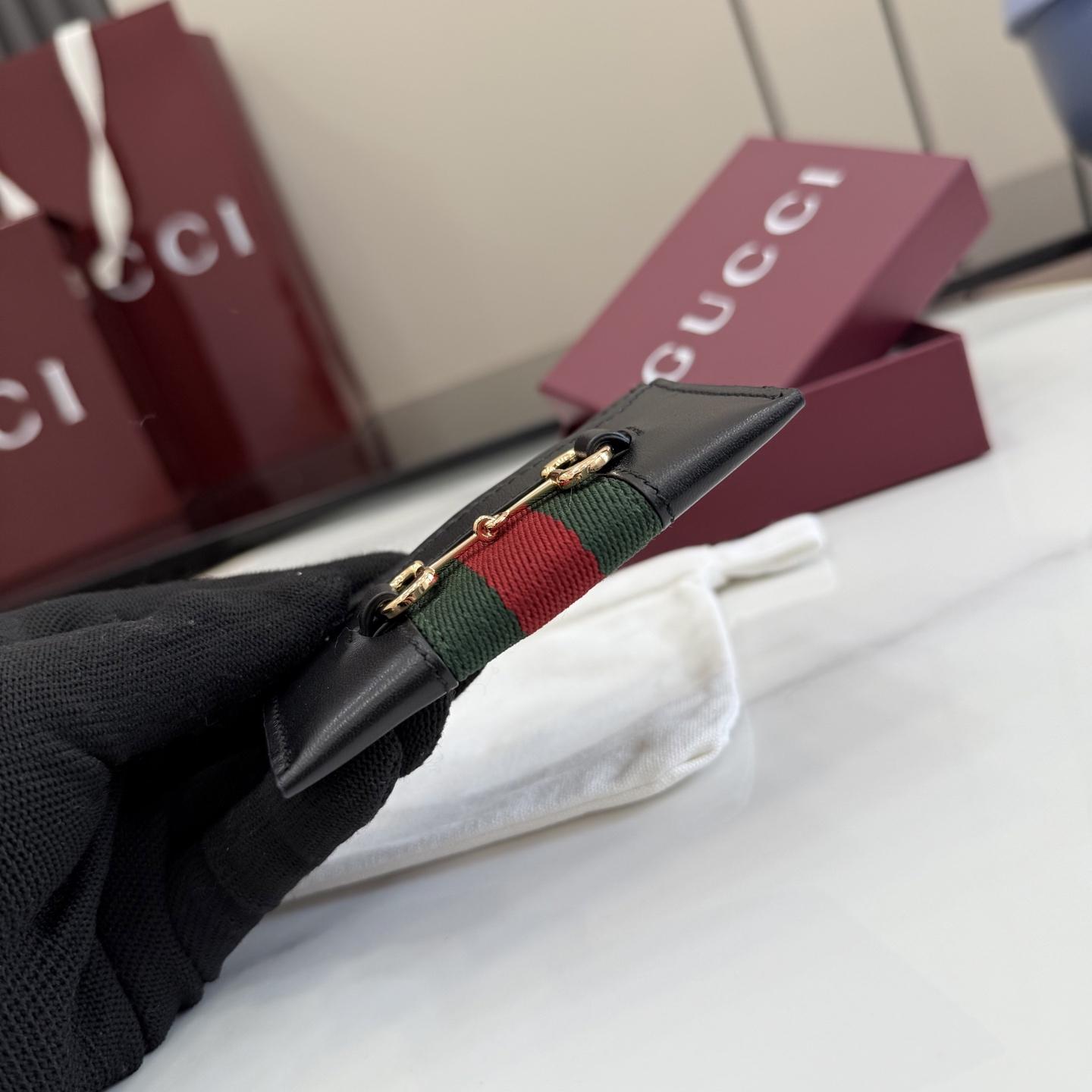 Gucci Horsebit Web Card Case - DesignerGu
