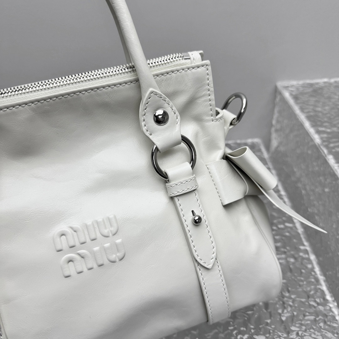 Miu Miu Shiny Leather Top-Handle Bag - DesignerGu