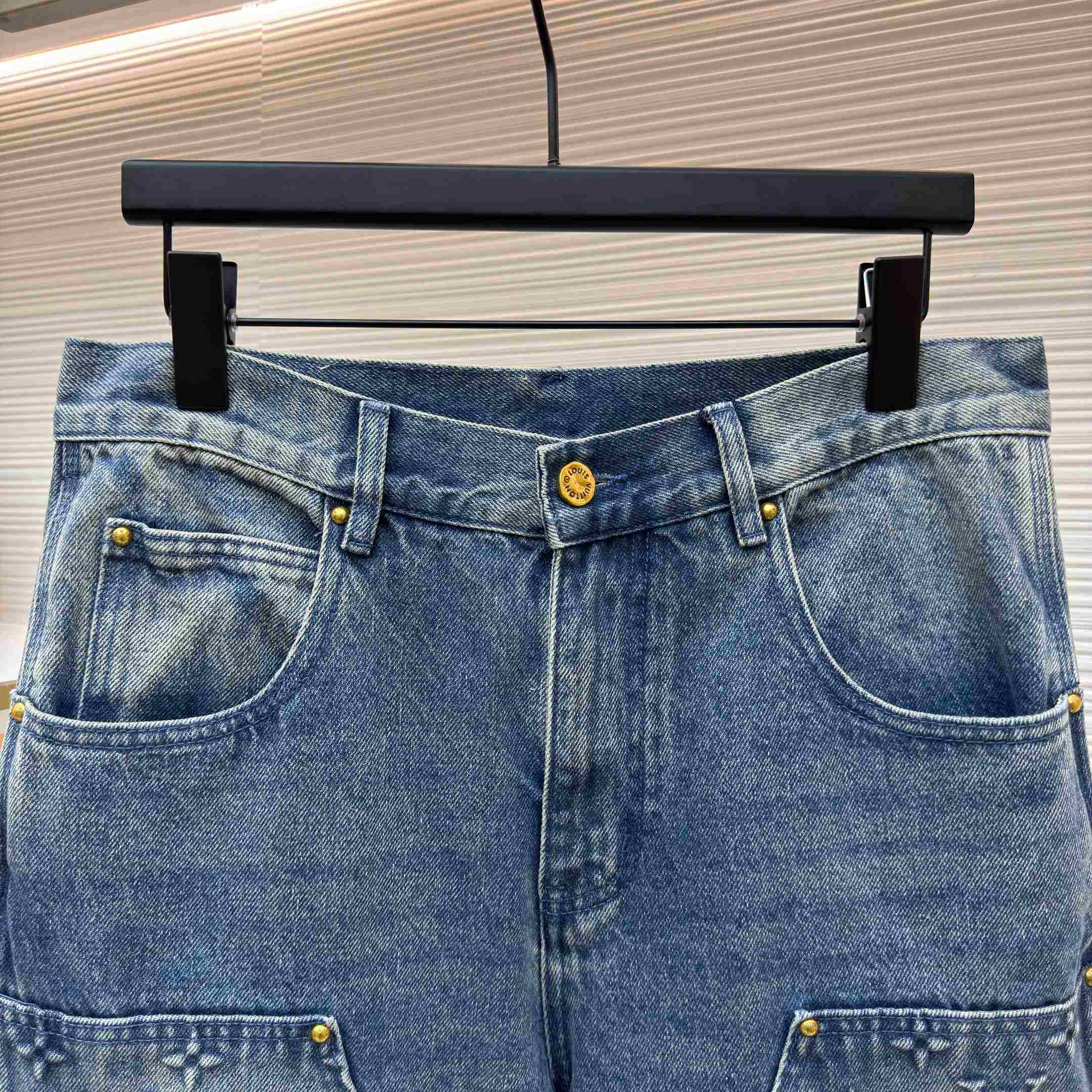 Louis Vuitton Denim Carpenter Shorts  - DesignerGu
