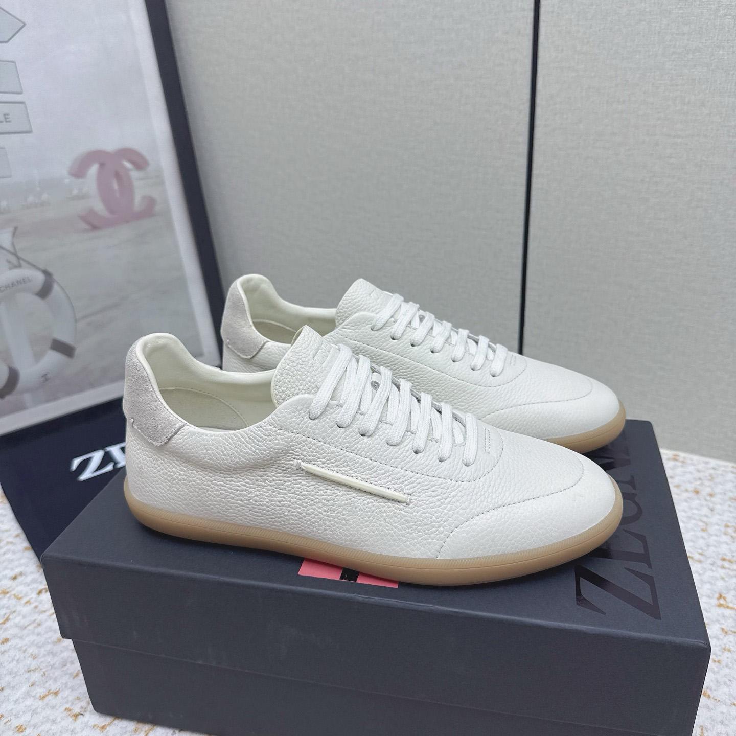 Zegna Grained Leather 232 Sneakers - DesignerGu