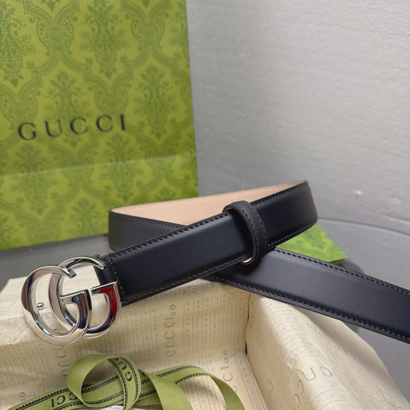 Gucci  Flat Marmont Belt - DesignerGu