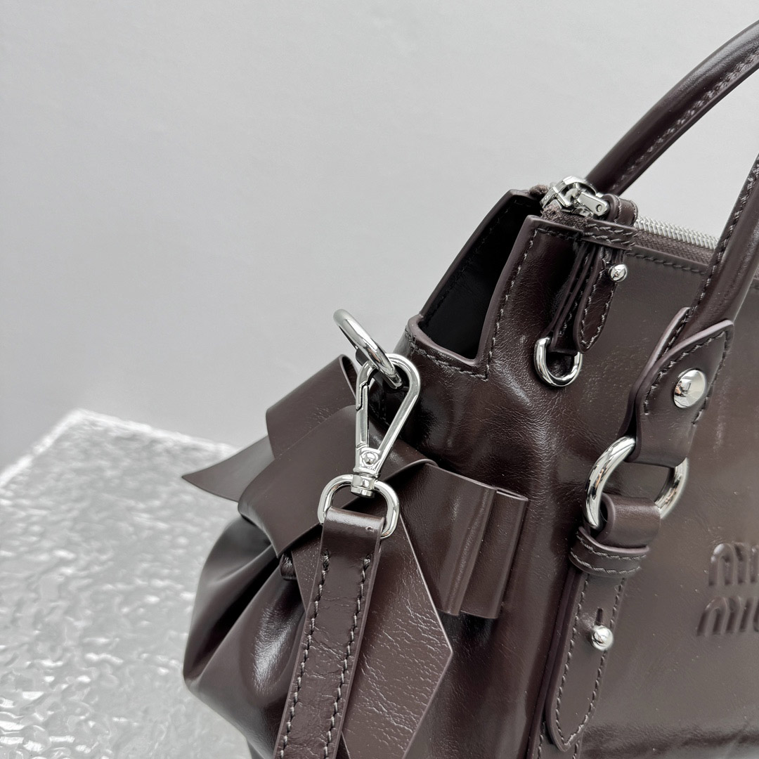 Miu Miu Shiny Leather Top-Handle Bag - DesignerGu