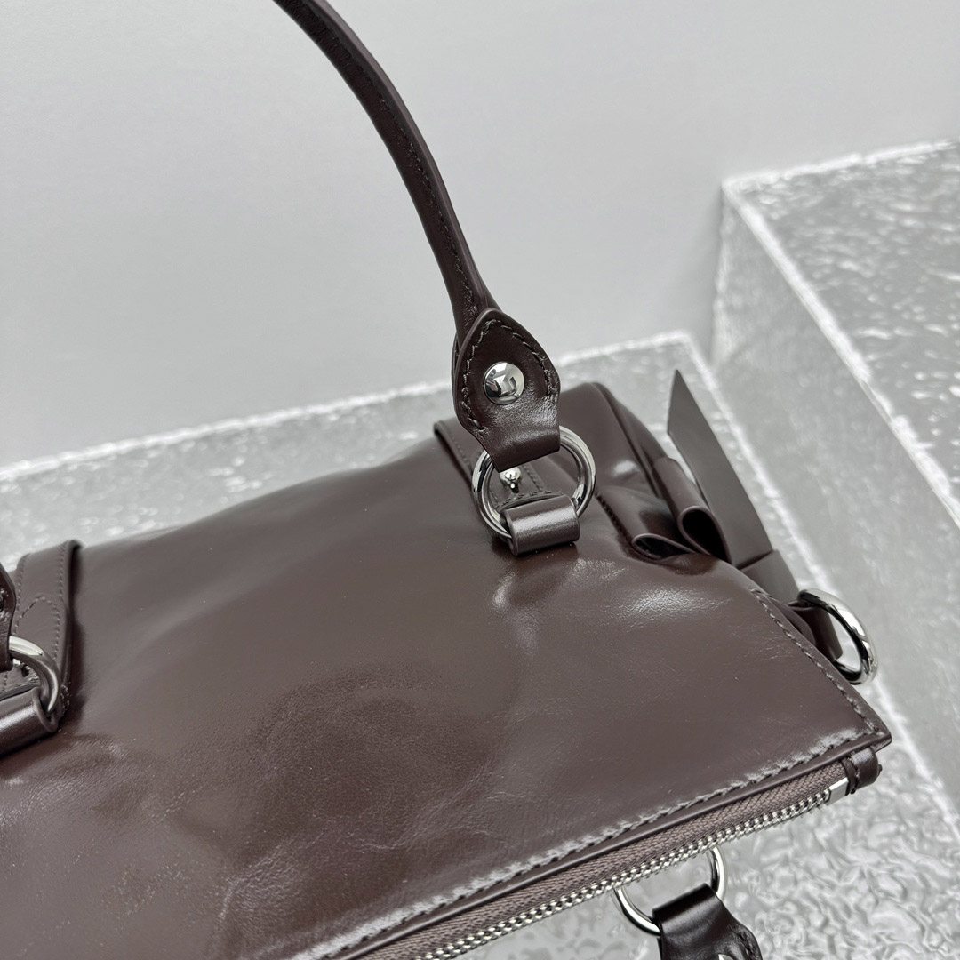 Miu Miu Shiny Leather Top-Handle Bag - DesignerGu