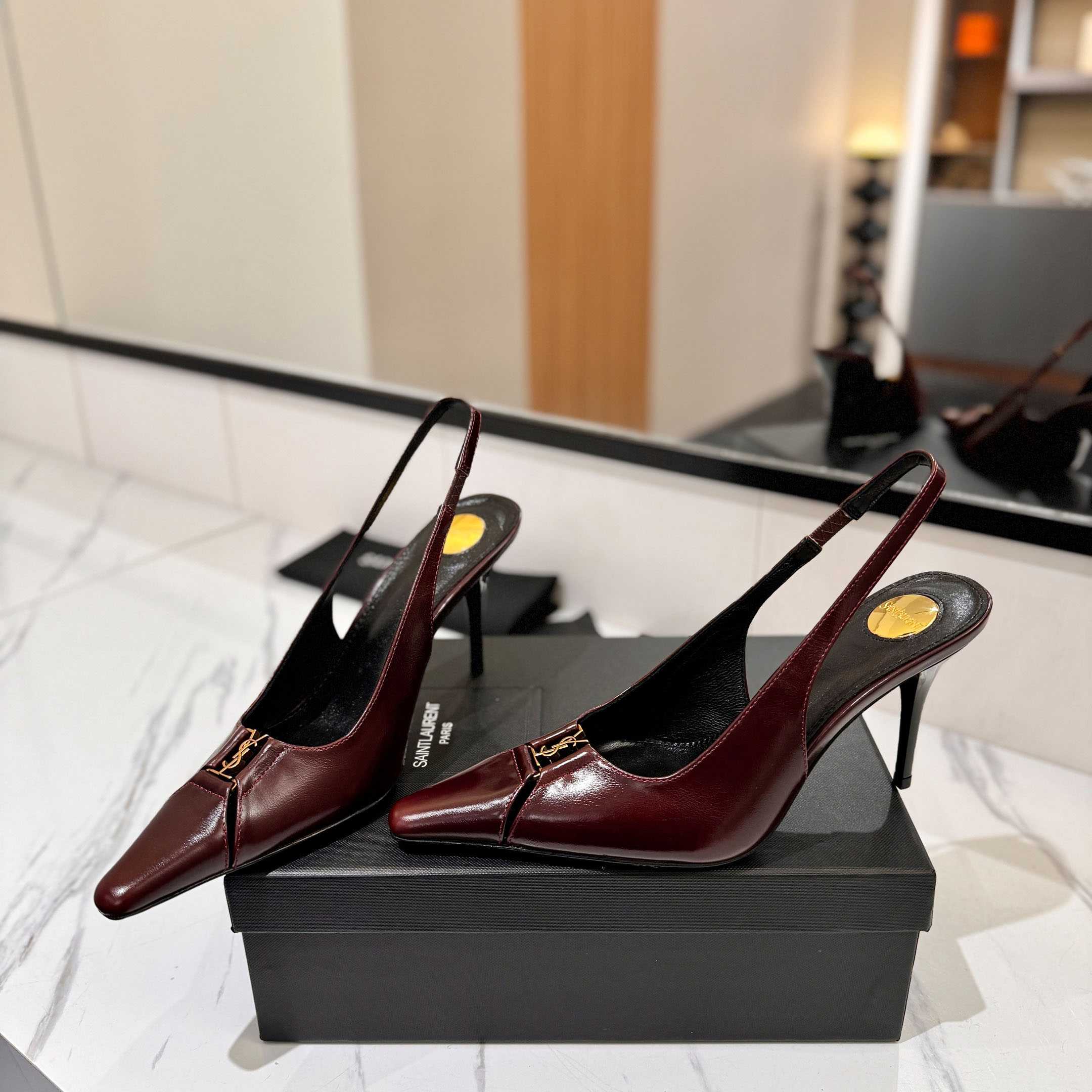 Saint Laurent Babylone Breteuil Slingback Pumps - DesignerGu