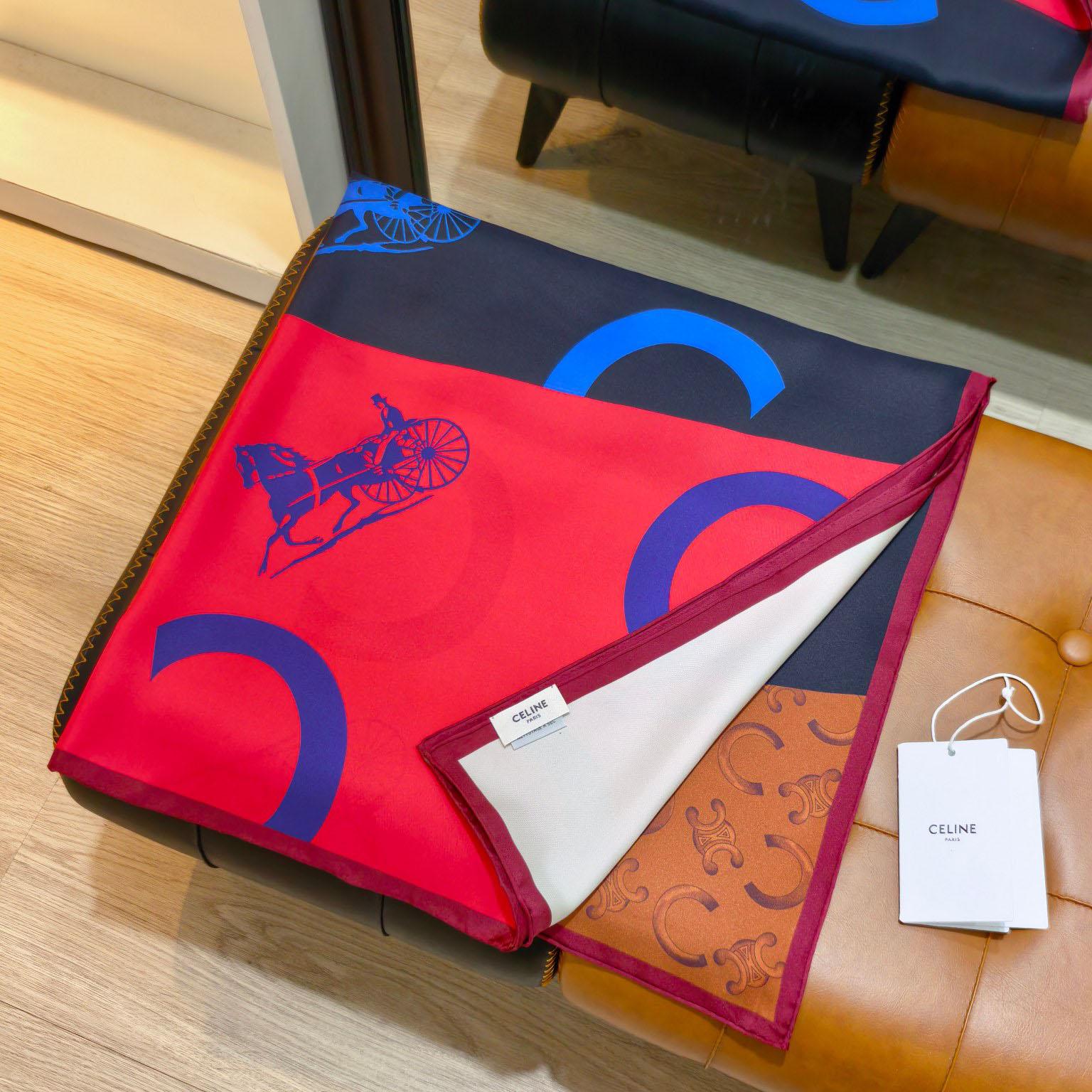Celine  Square In Silk Twill - DesignerGu