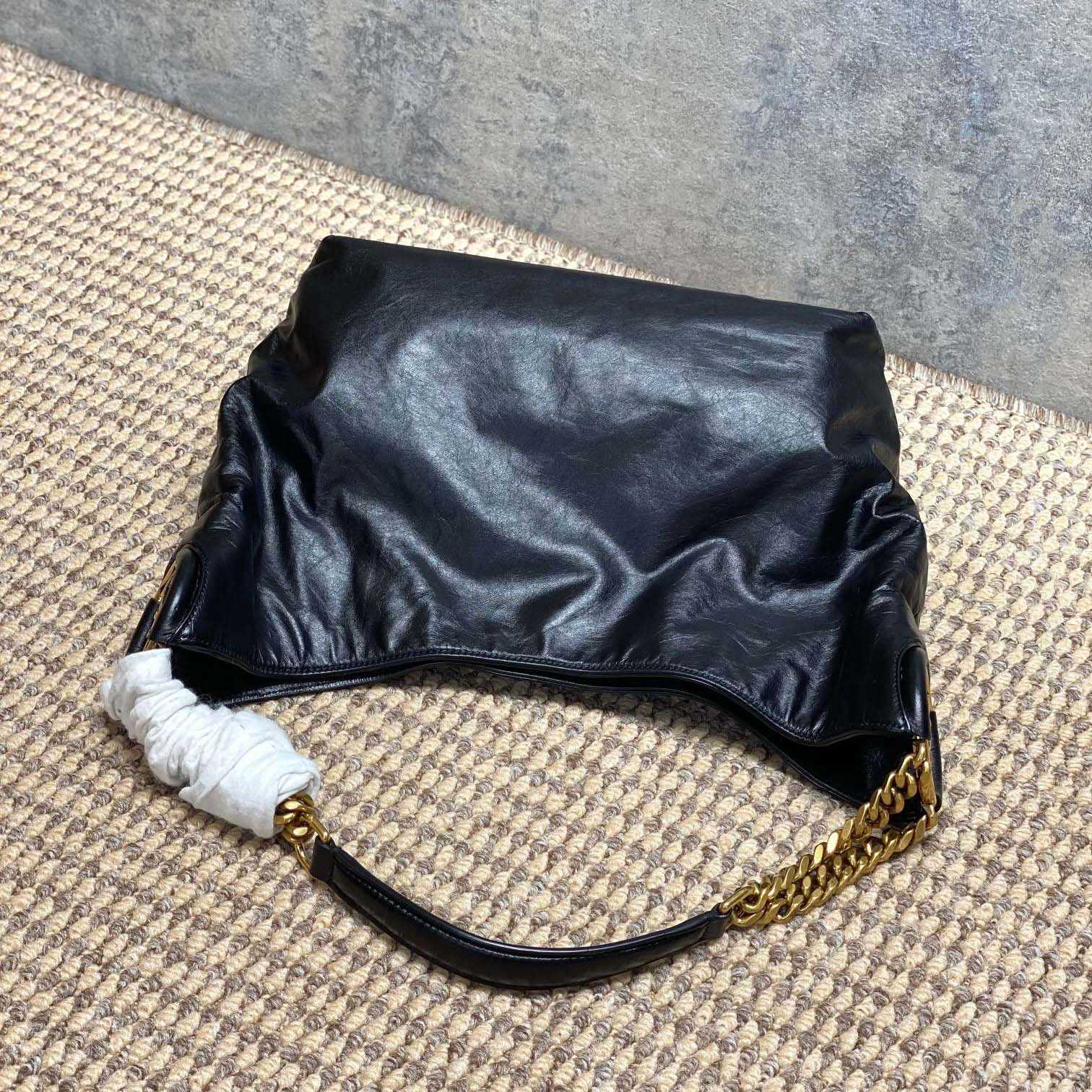 Saint Laurent HORTENSE Small Hobo In Shiny Leather - DesignerGu