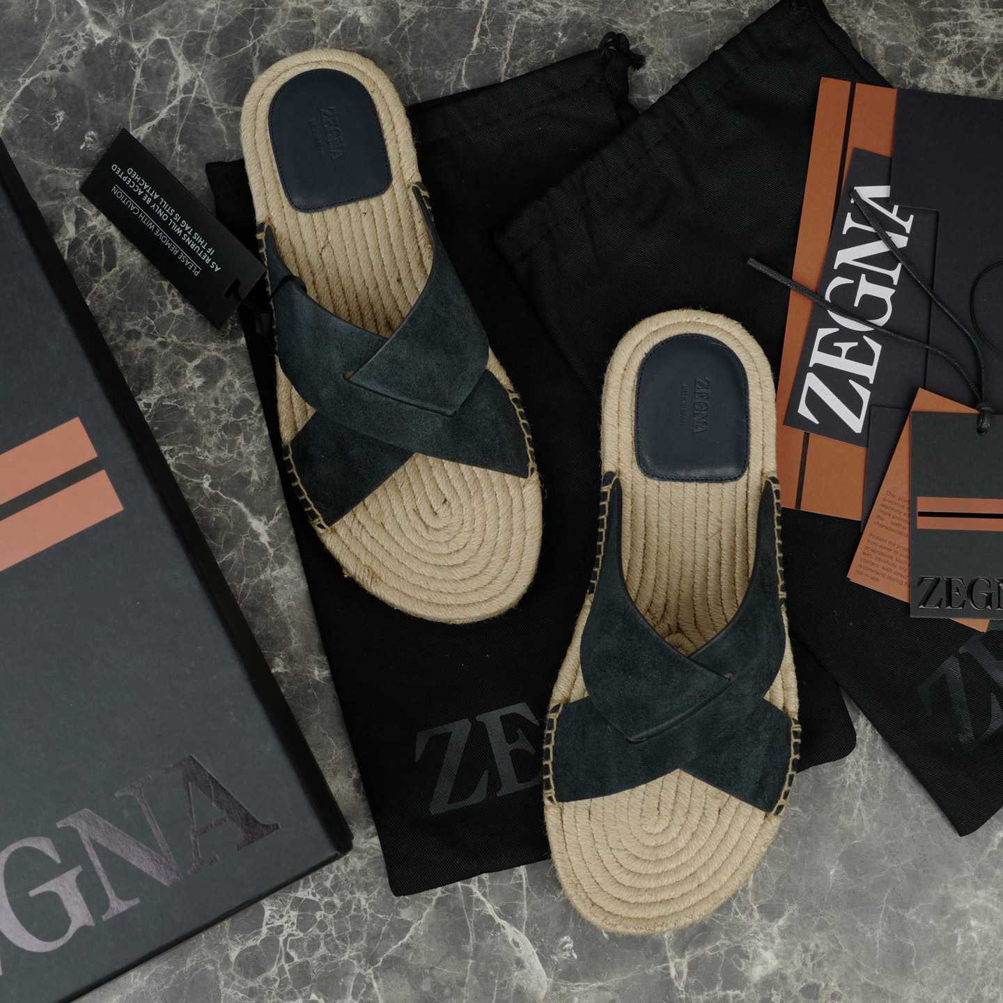 Zegna Crossover-Strap Suede Espadrilles - DesignerGu