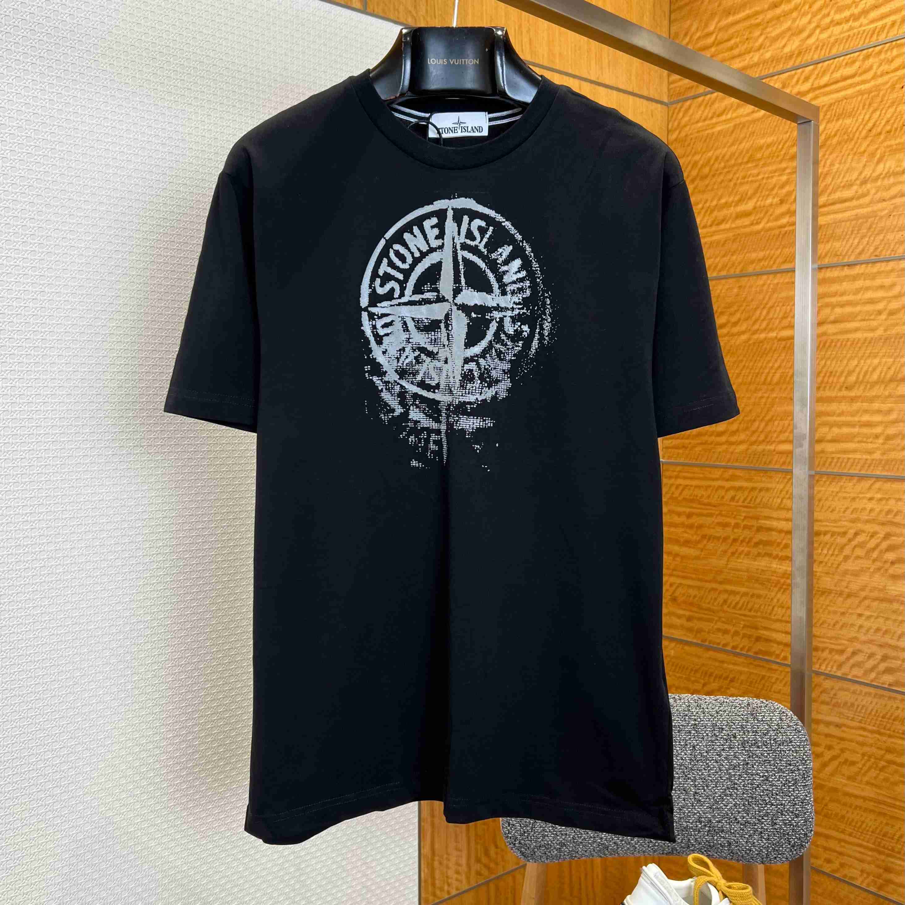 Stone Island Compass-Print Cotton T-shirt - DesignerGu