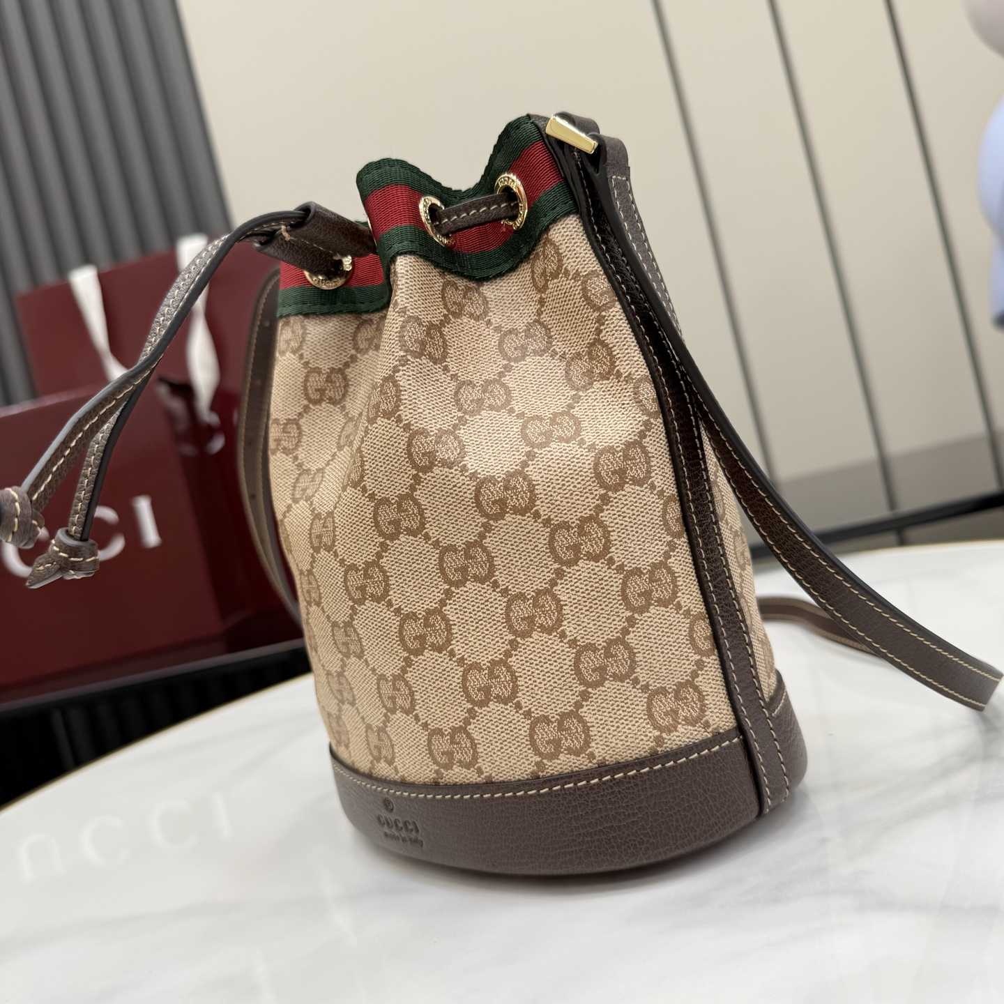 Gucci Mini Bucket Bag With Web - DesignerGu