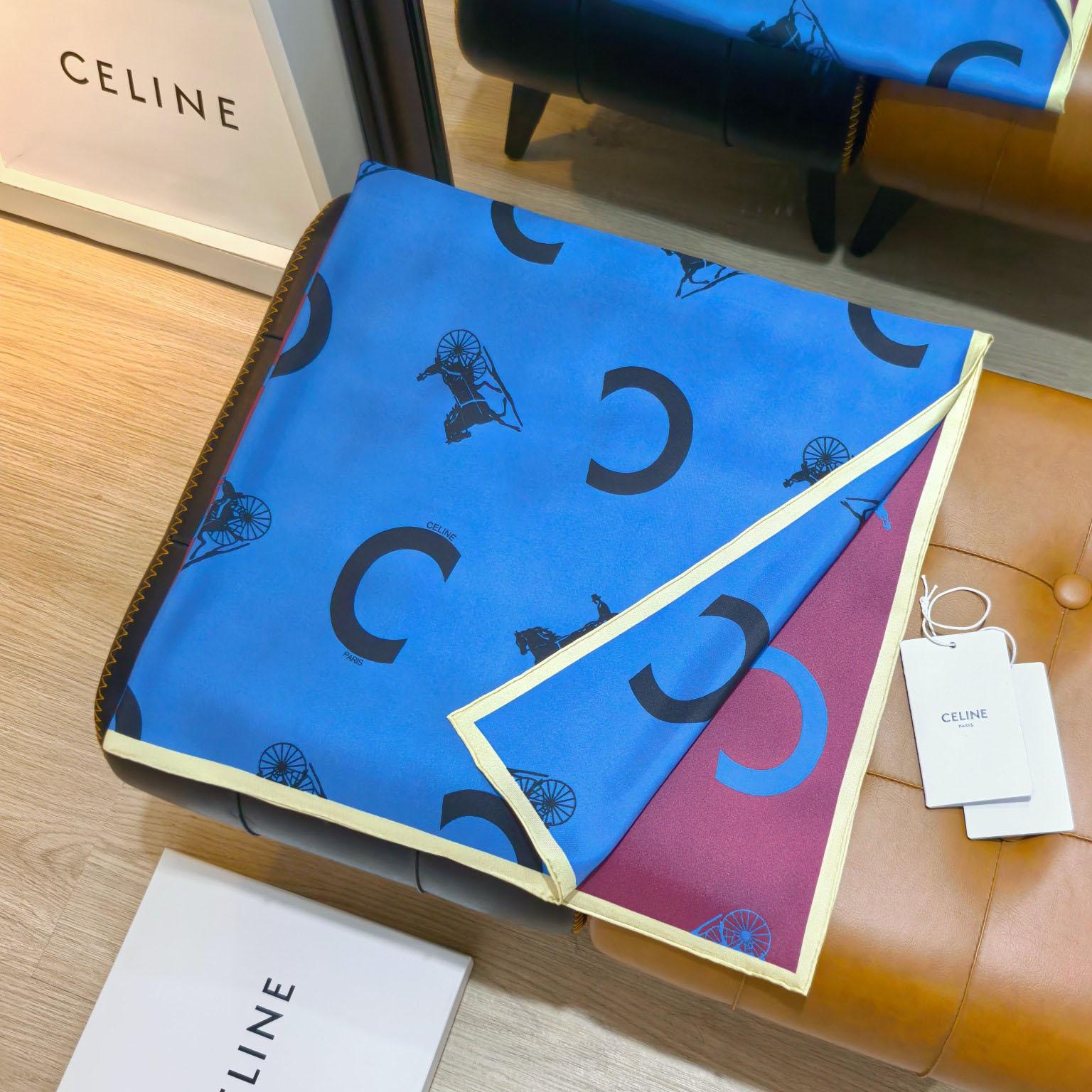 Celine  Square In Silk Twill - DesignerGu