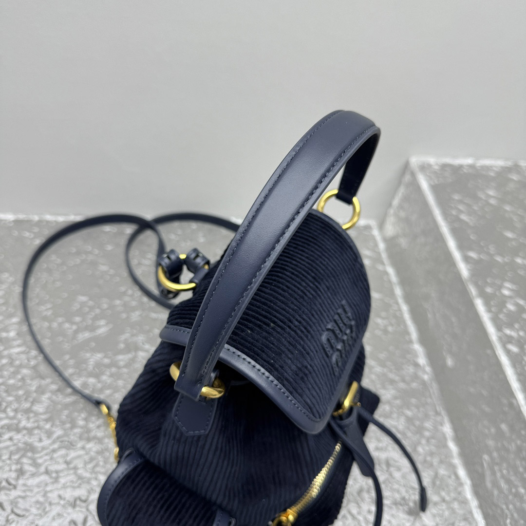 Miu Miu  Medium Corduroy Cotton Backpack - DesignerGu