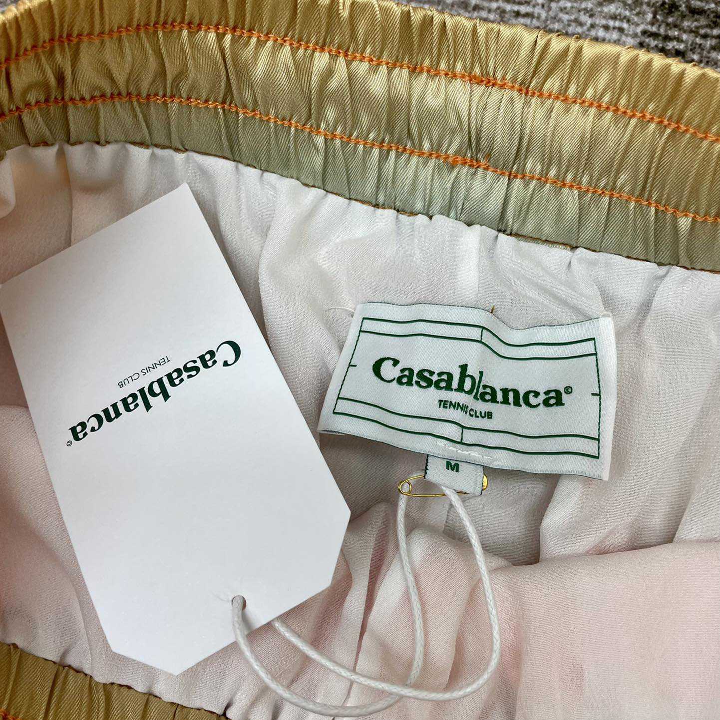 Casablanca Silk Shorts With Drawstrings 'White/Yellow' CA3311 - DesignerGu