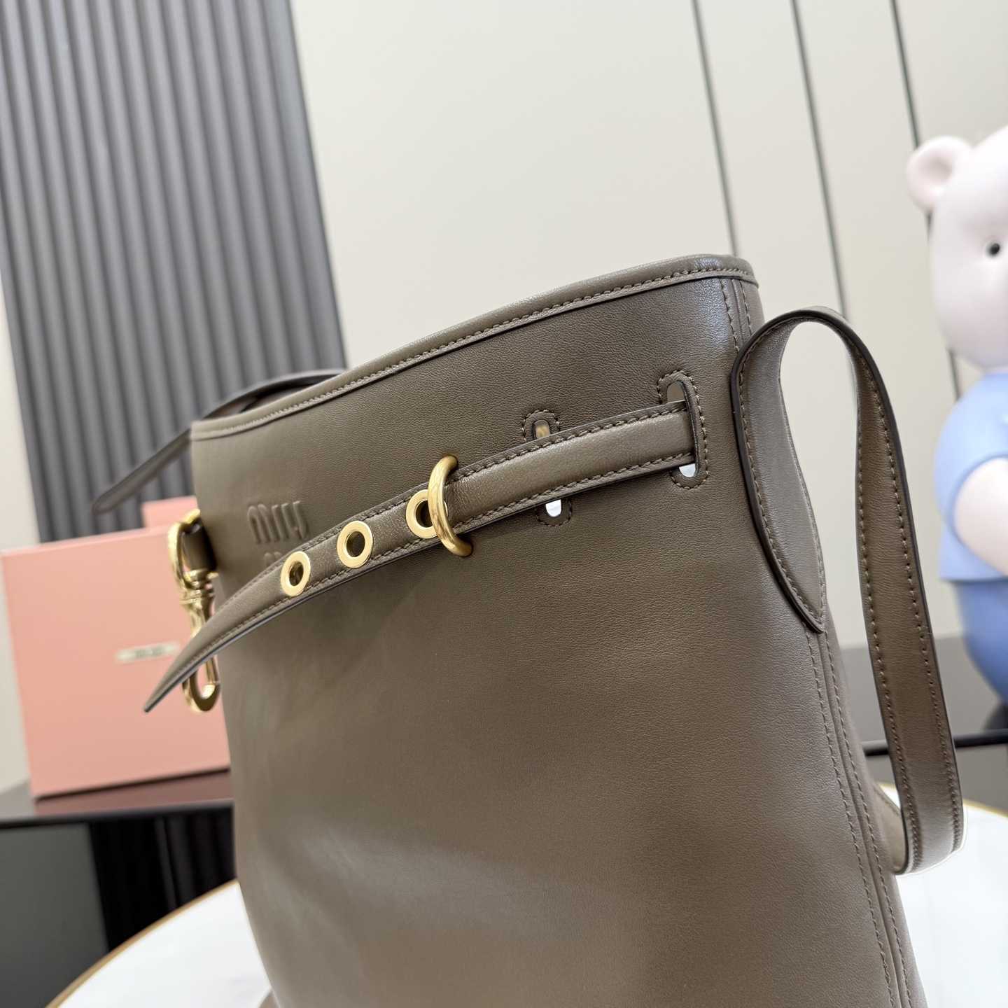 Miu Miu Aventure Nappa Leather Bucket Bag - DesignerGu