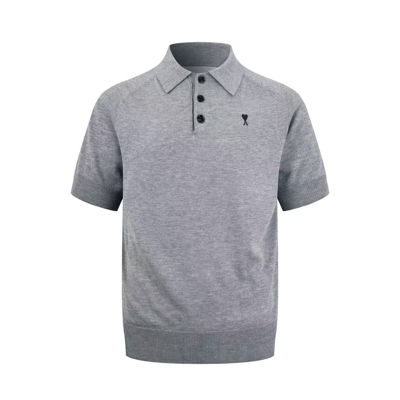 AMI Paris Ami De Coeur Knitted Polo - DesignerGu