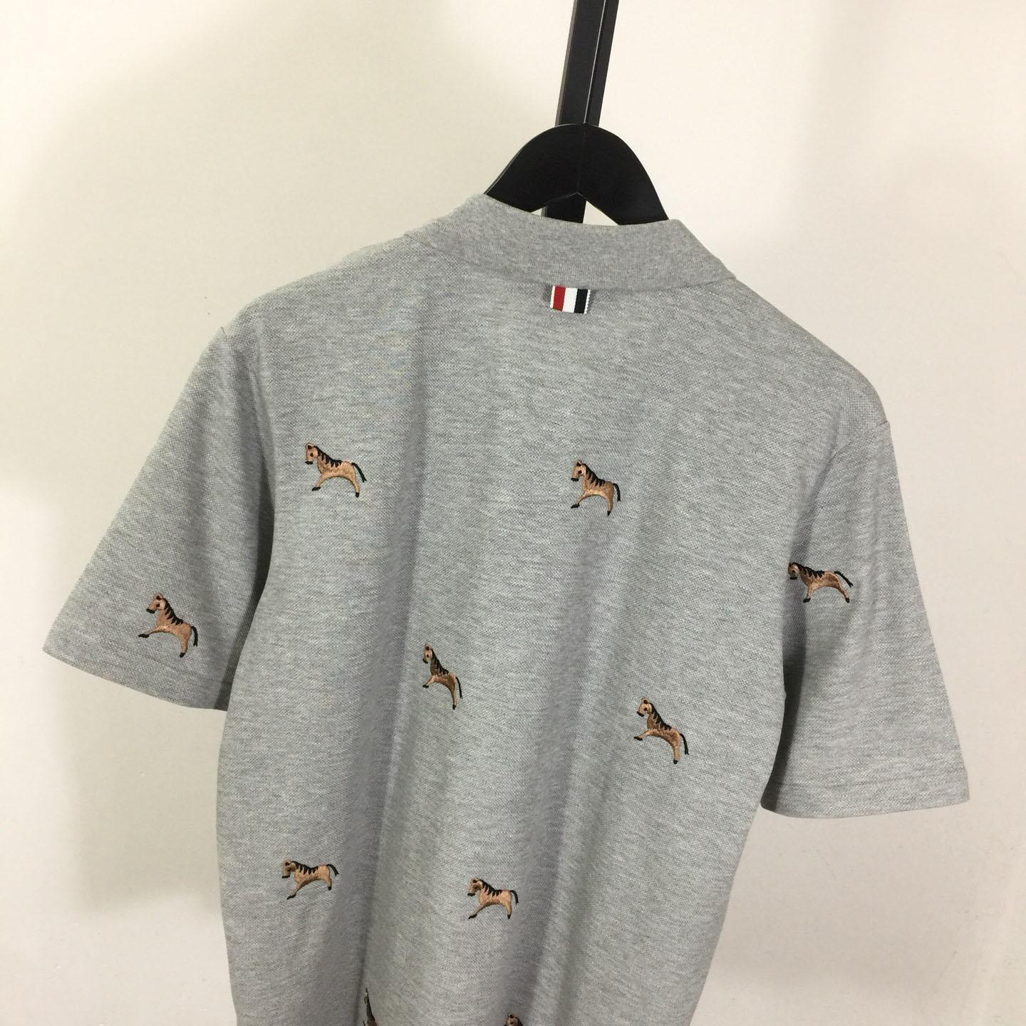 Thom Browne Lunar New Year Pique Horse Embroidery Polo - DesignerGu
