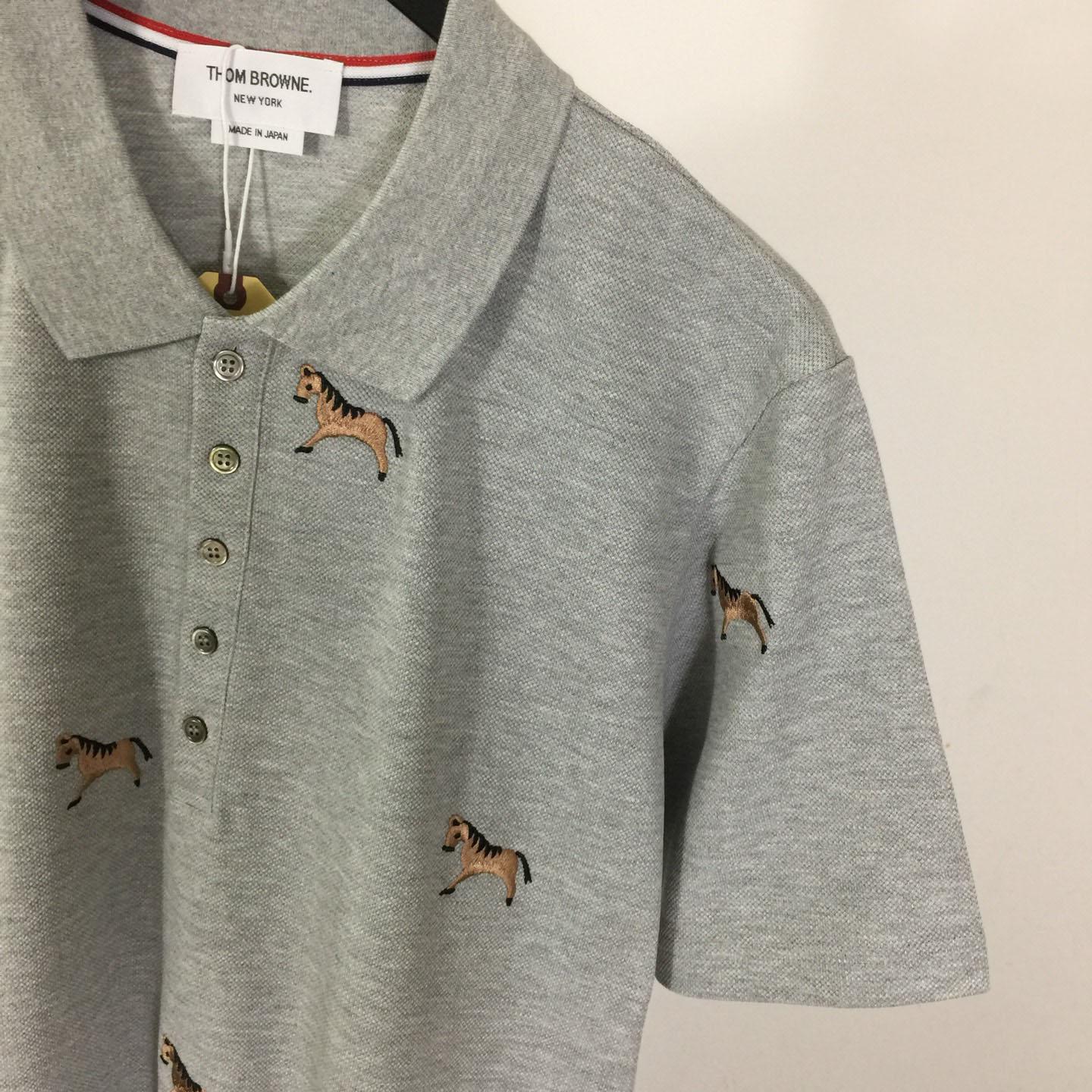 Thom Browne Lunar New Year Pique Horse Embroidery Polo - DesignerGu