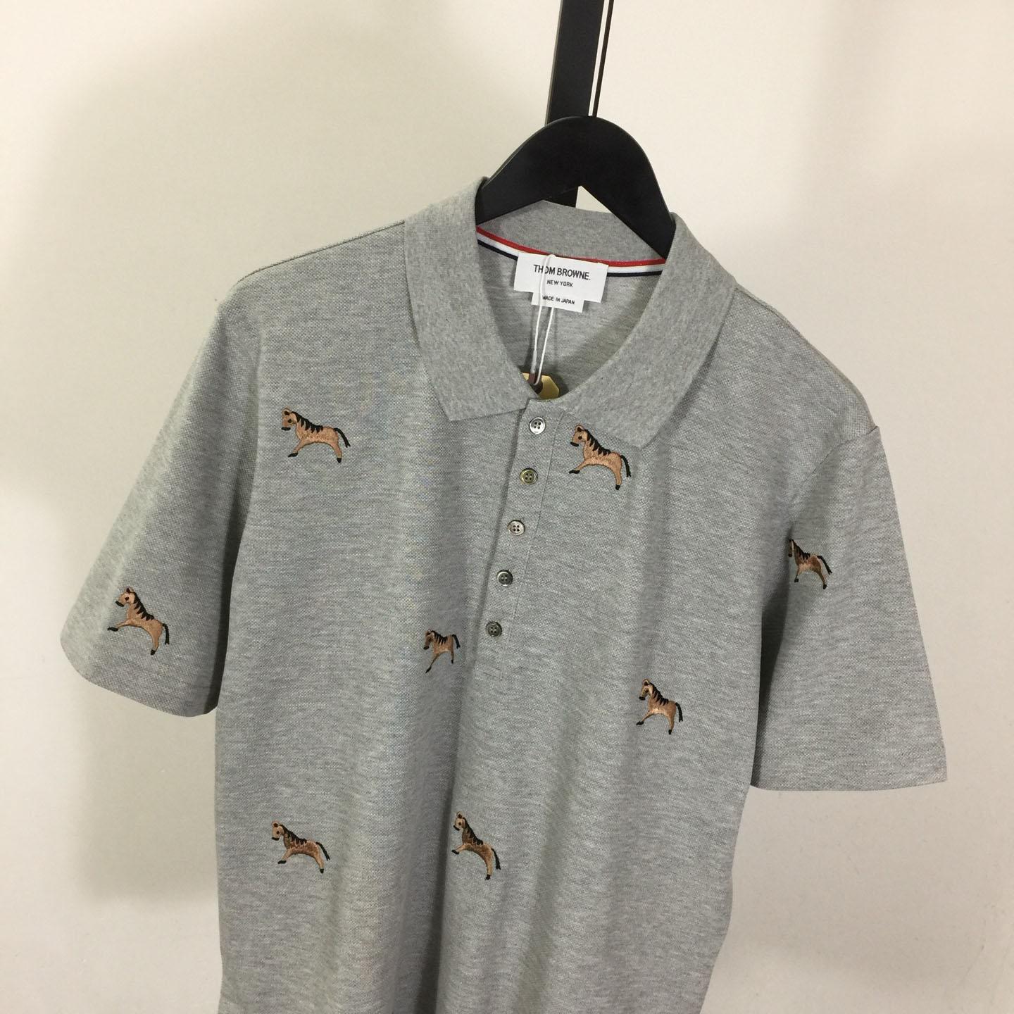 Thom Browne Lunar New Year Pique Horse Embroidery Polo - DesignerGu