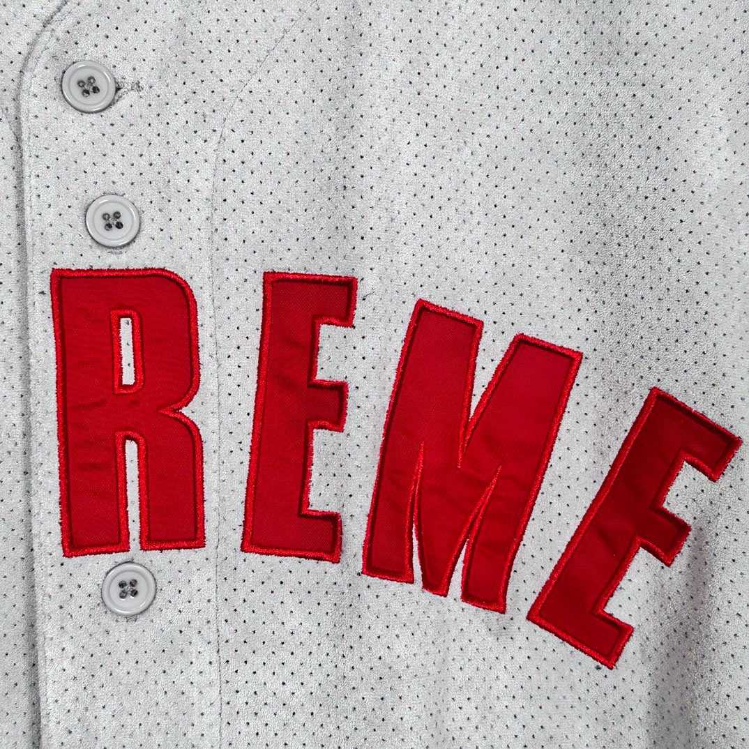 Supreme Ultrasuede Mesh Baseball Jersey 'Grey' - DesignerGu