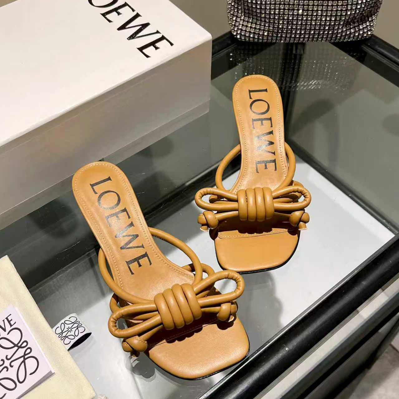 Loewe Flamenco Knot Sandal In Lambskin - DesignerGu