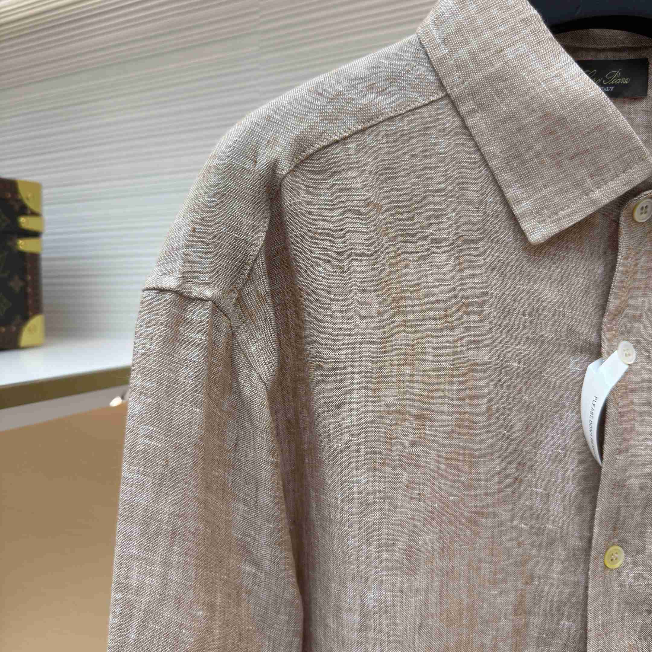 Loro Piana André Mélange Slub Linen Shirt - DesignerGu