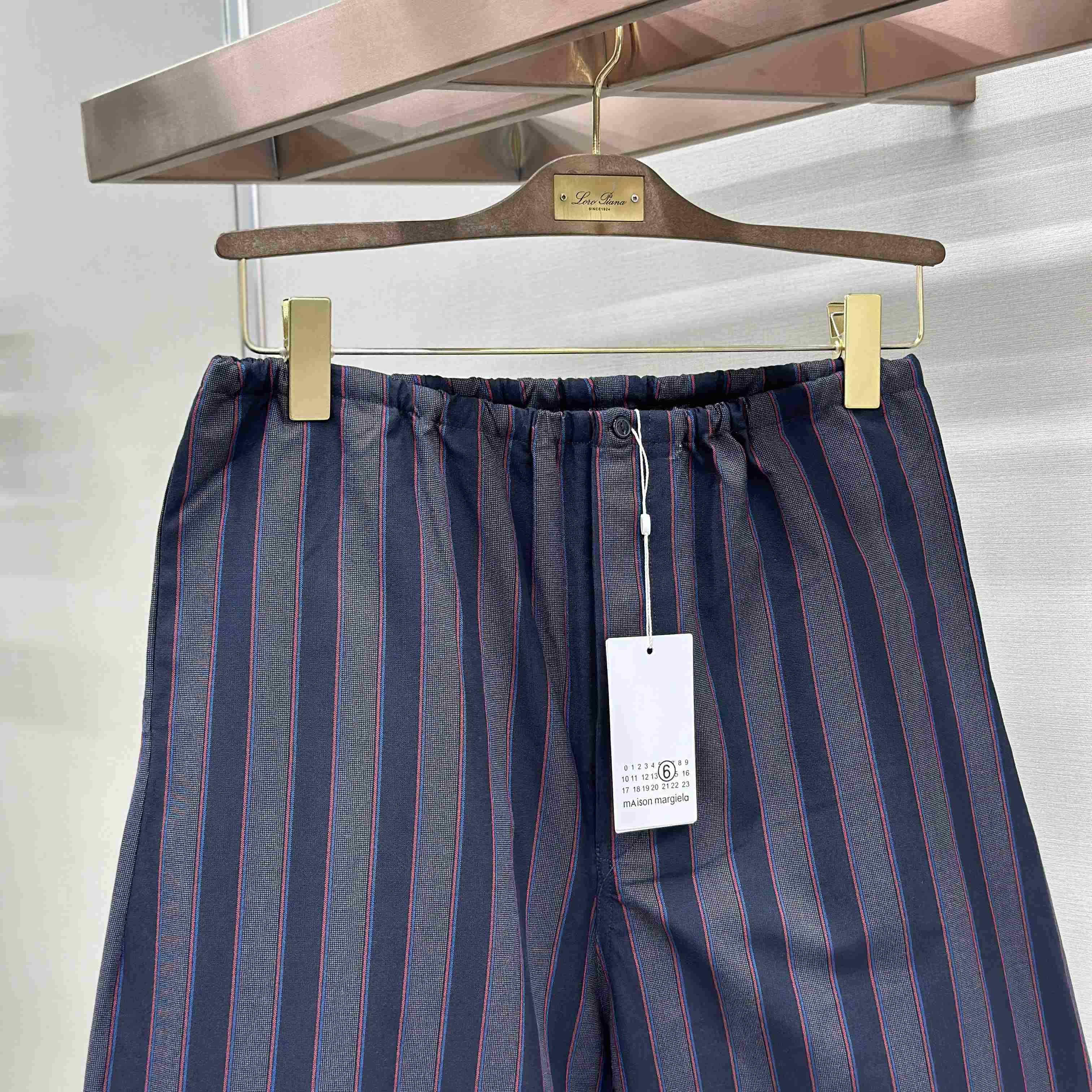 Maison Margiela Natural Striped Pocket Pants - DesignerGu