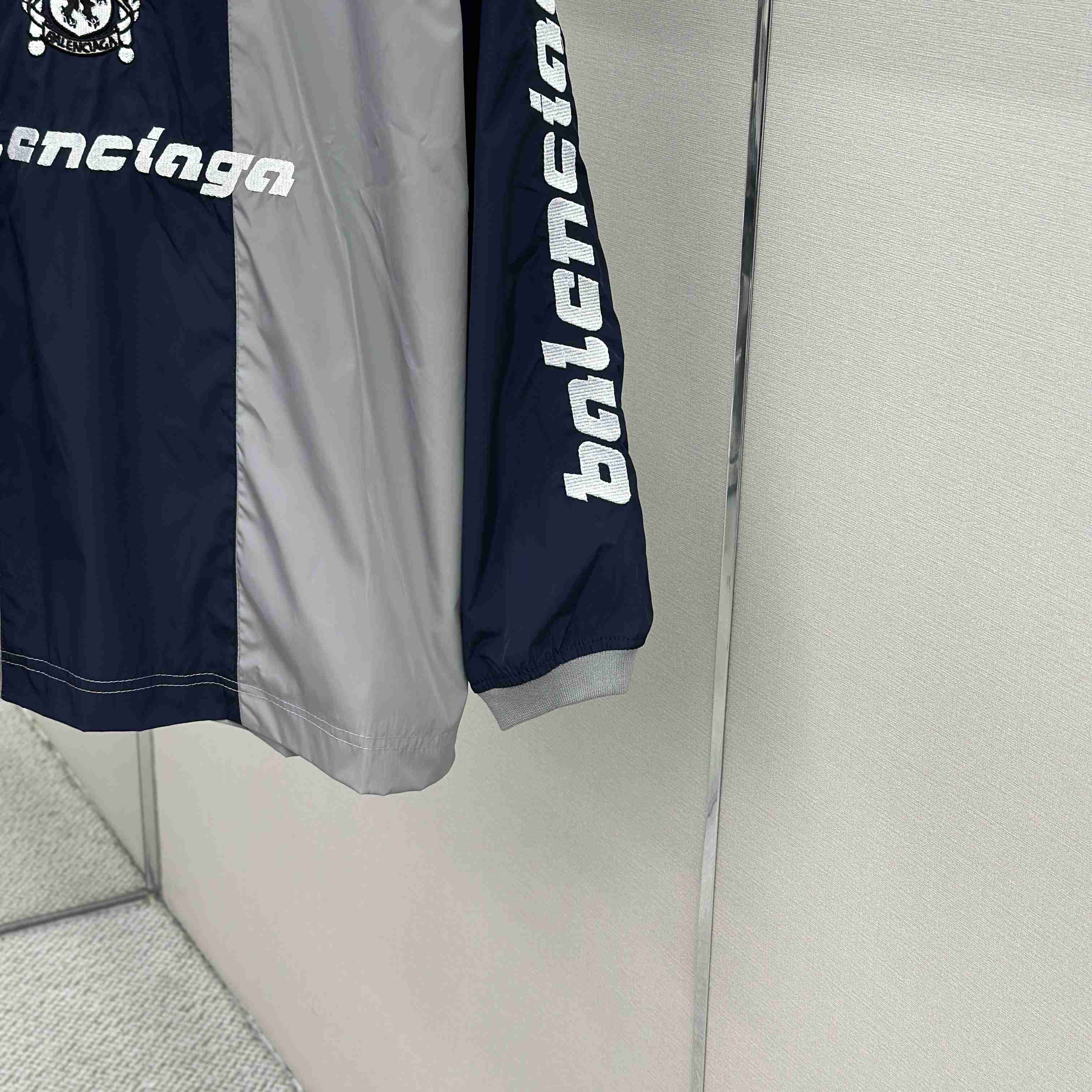 Balenciaga Outerwear Long Sleeve Top In Marine Blue - DesignerGu