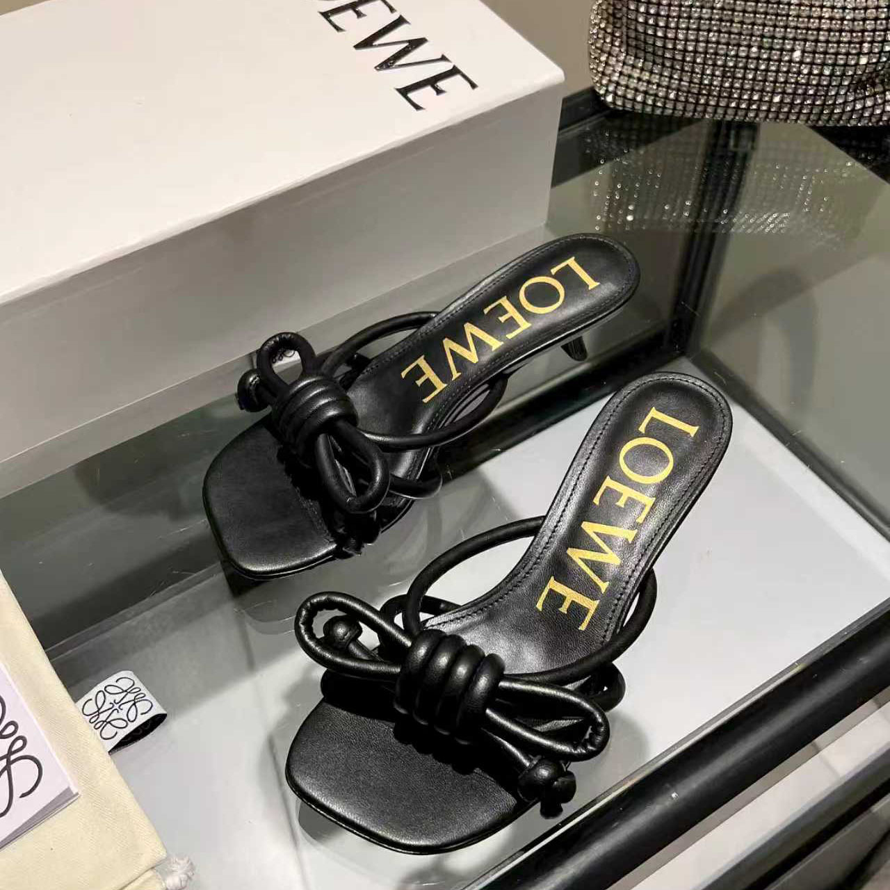 Loewe Flamenco Knot Sandal In Lambskin - DesignerGu