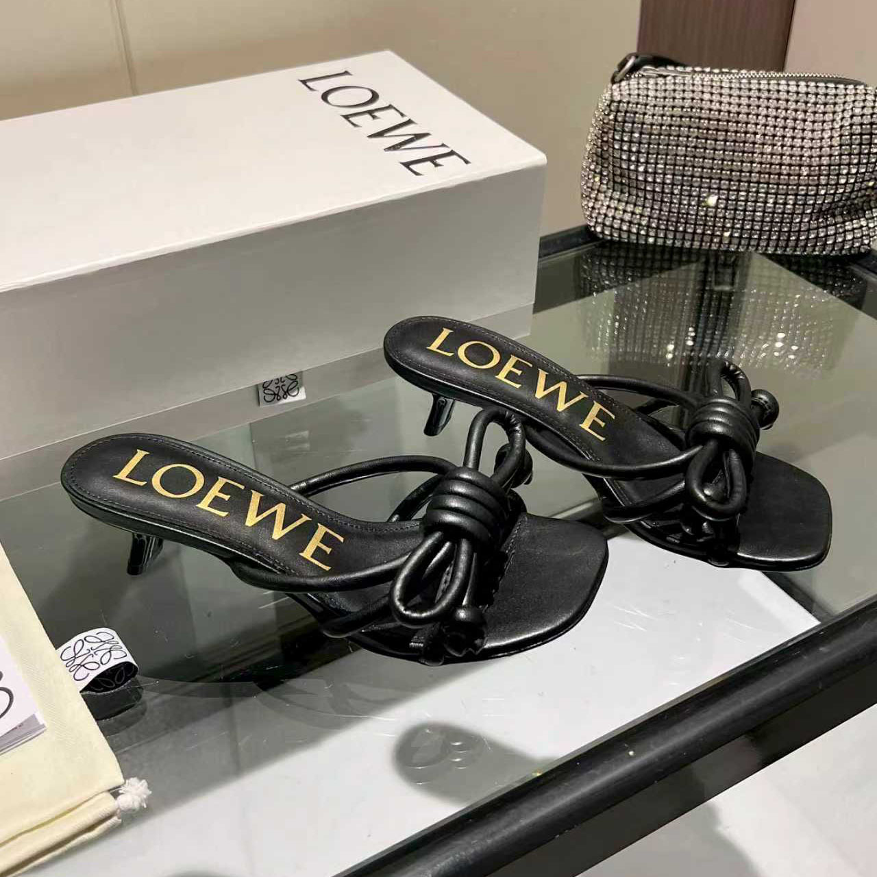 Loewe Flamenco Knot Sandal In Lambskin - DesignerGu