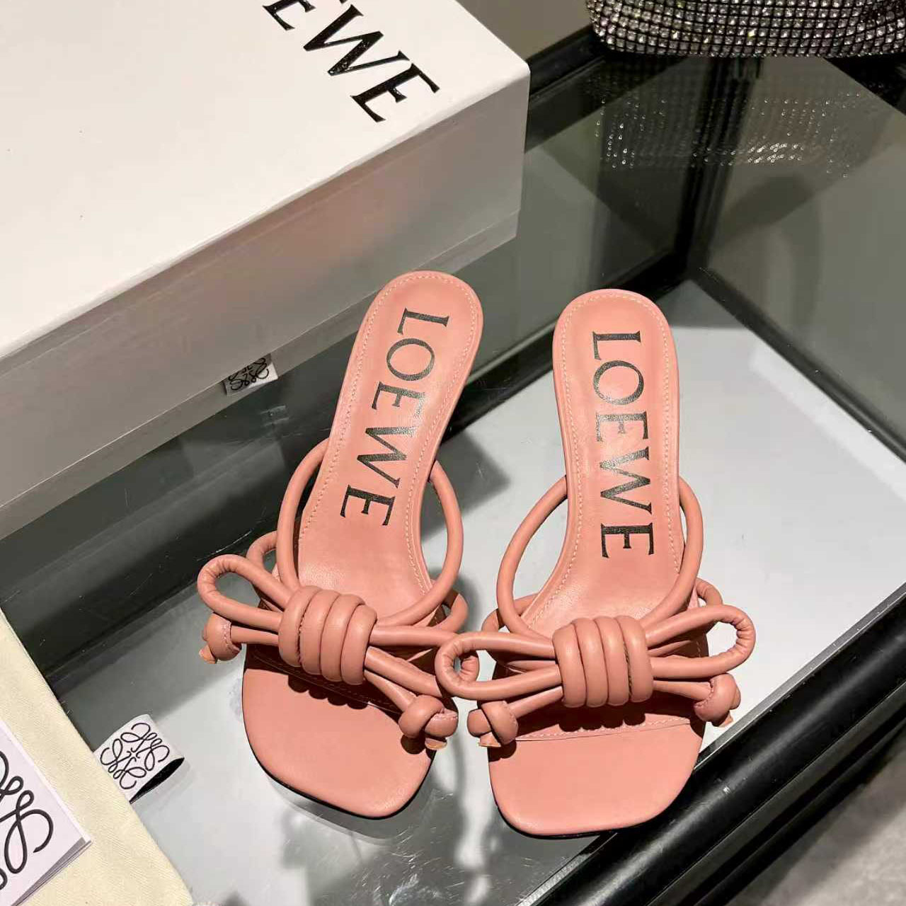 Loewe Flamenco Knot Sandal In Lambskin - DesignerGu